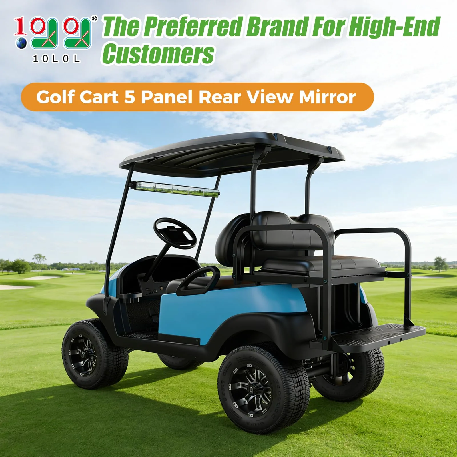 10L0L 5-Panel Golf Cart Rearview Mirror image 2