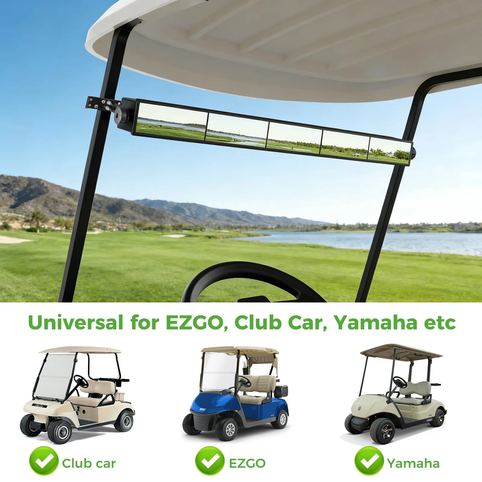 10L0L 5-Panel Golf Cart Rearview Mirror image 4