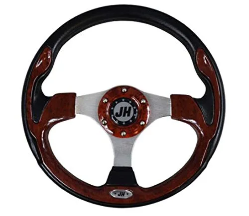 3G Dark Wood Grain Steering Wheel for STAR Classic Golf Cart
