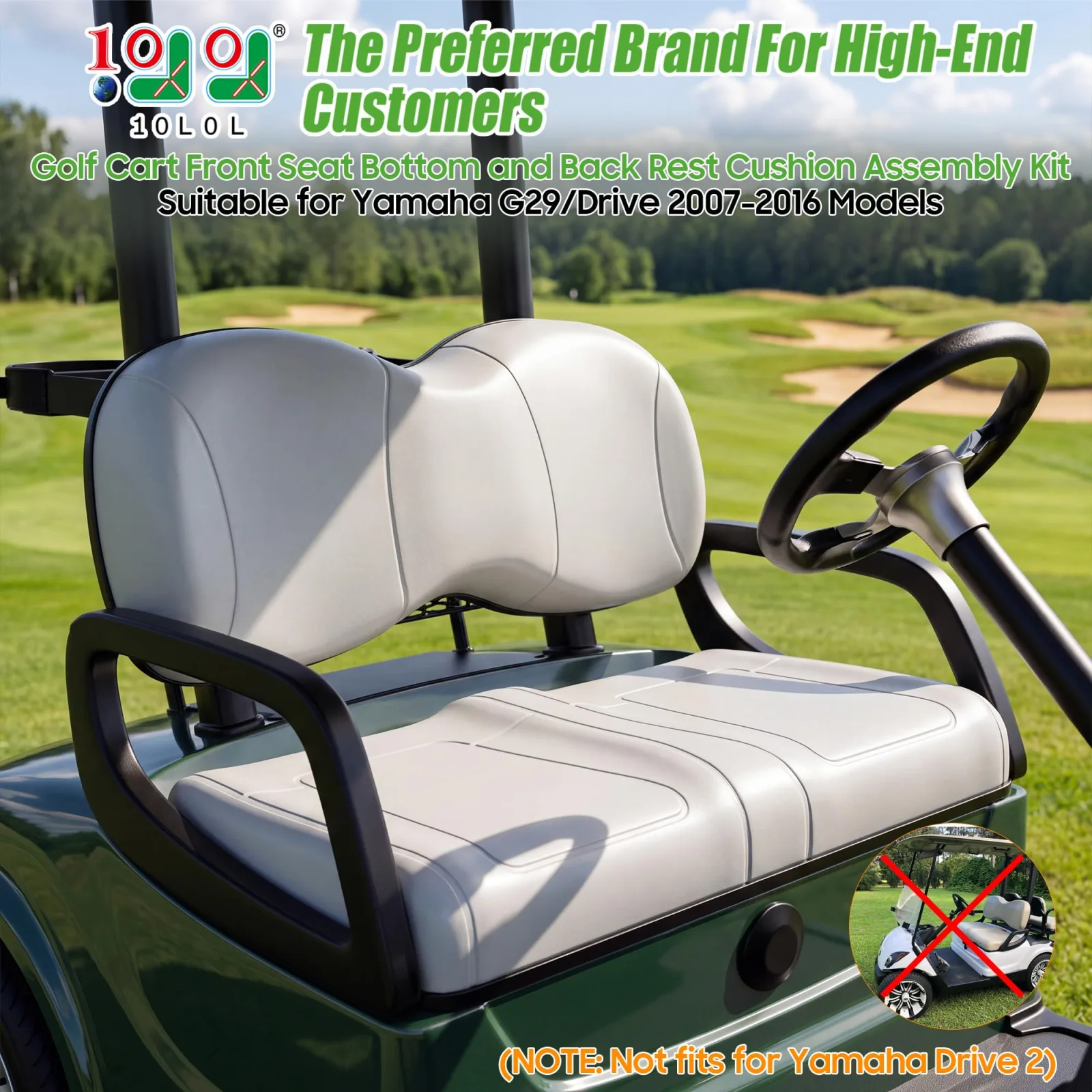 10L0L Front Seat Cushion Kit for Yamaha G29/Drive 2007-2016 image 2