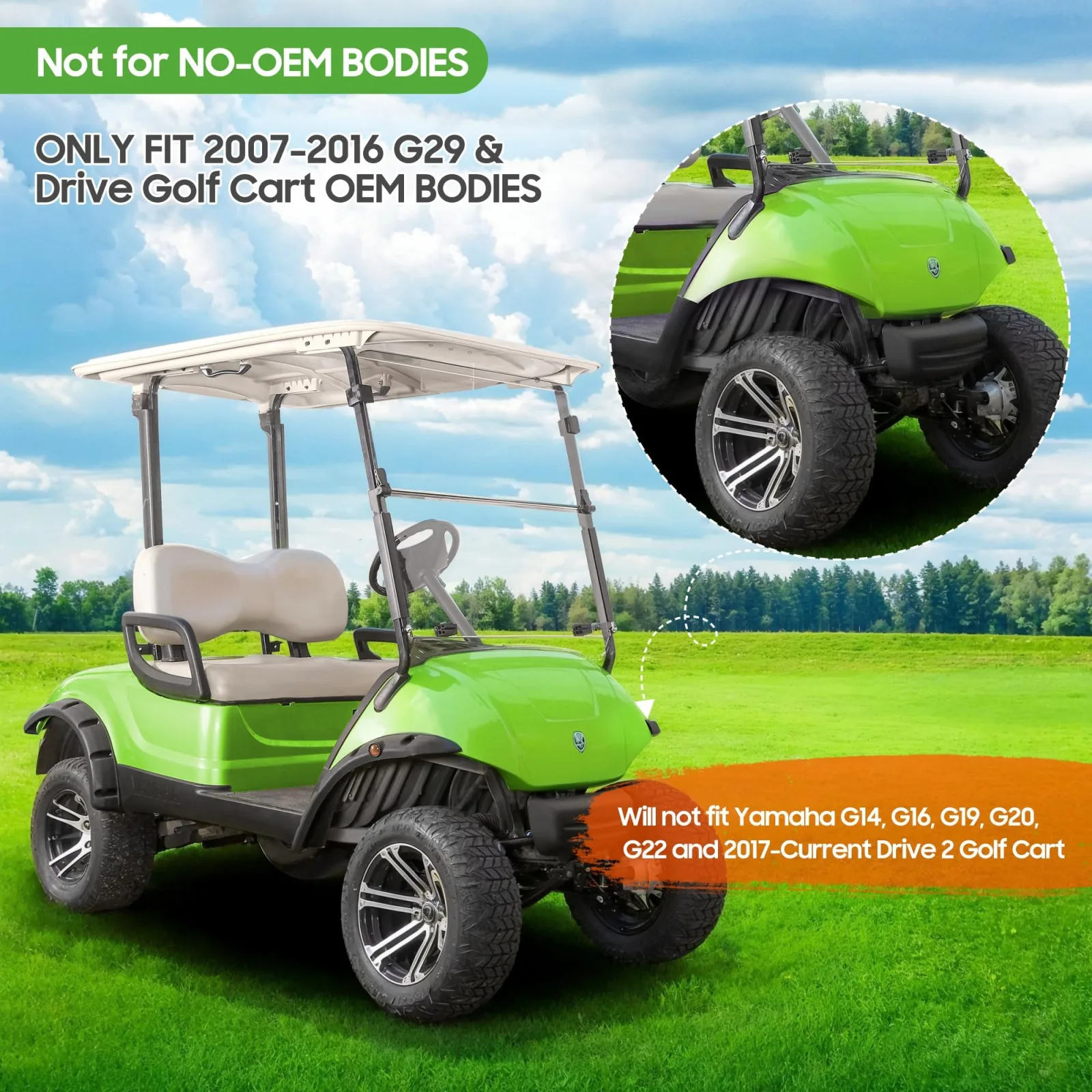 10L0L Fender Flares for Yamaha G29 Drive 2007-2016 image 2