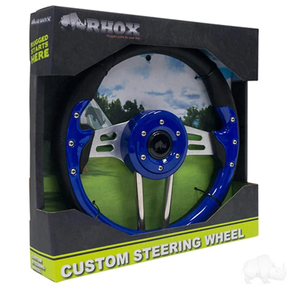 RHOX Aviator 4 Blue Golf Cart Steering Wheel ACC-SW120 image 2