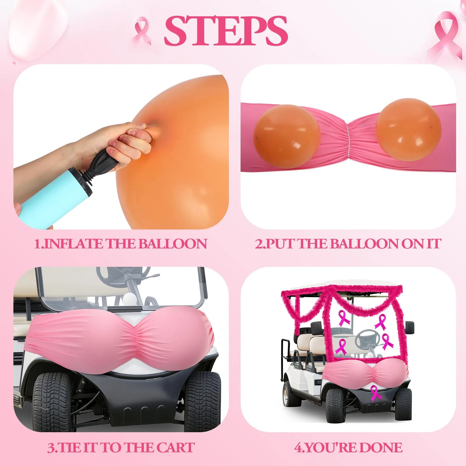 Suncalla Breast Cancer Awareness Golf Cart Decoration Kit LIC-Suncalla-2563 image 3