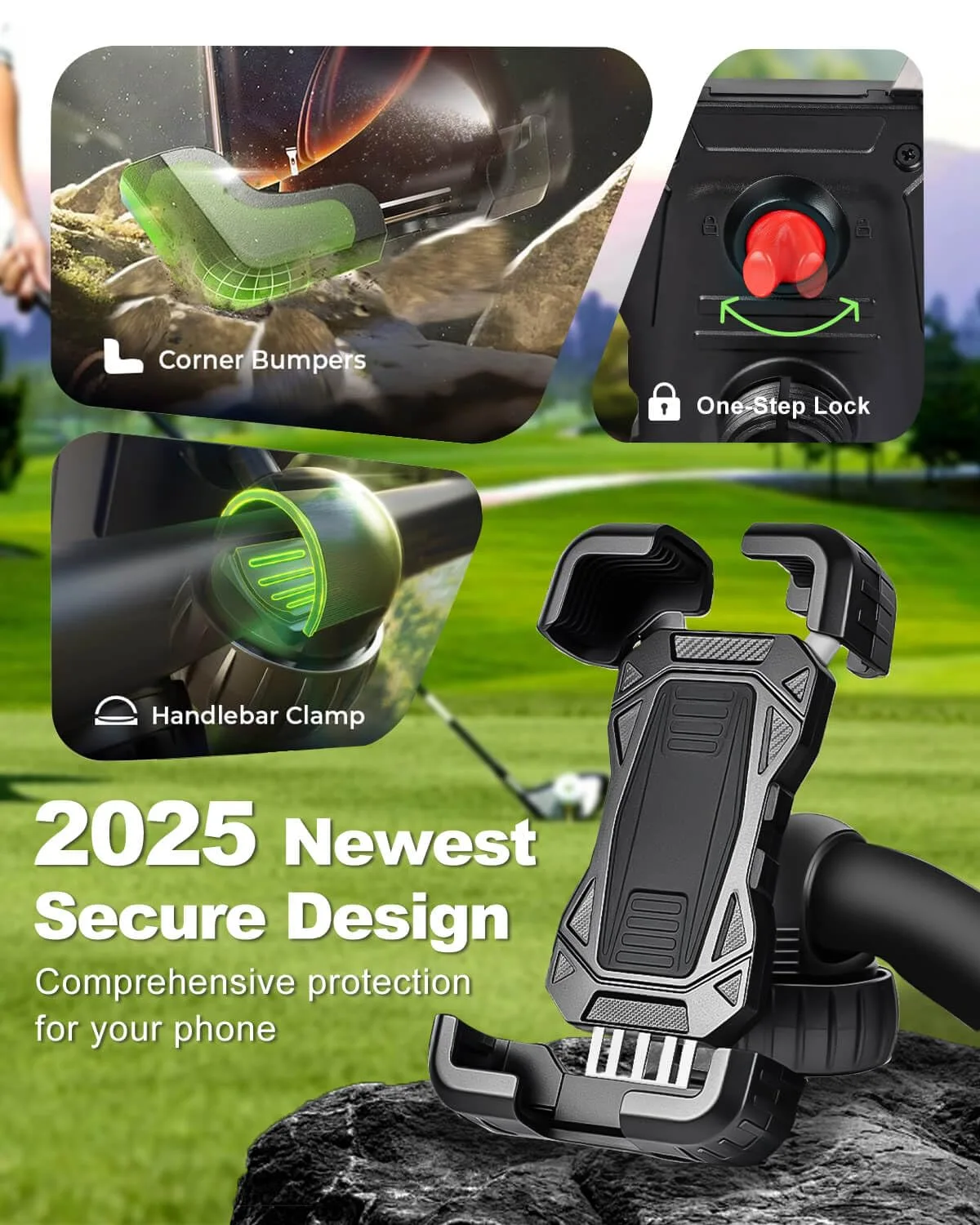 LEAPGOMAX PHD001 Golf Push Cart Phone Holder Mount image 3