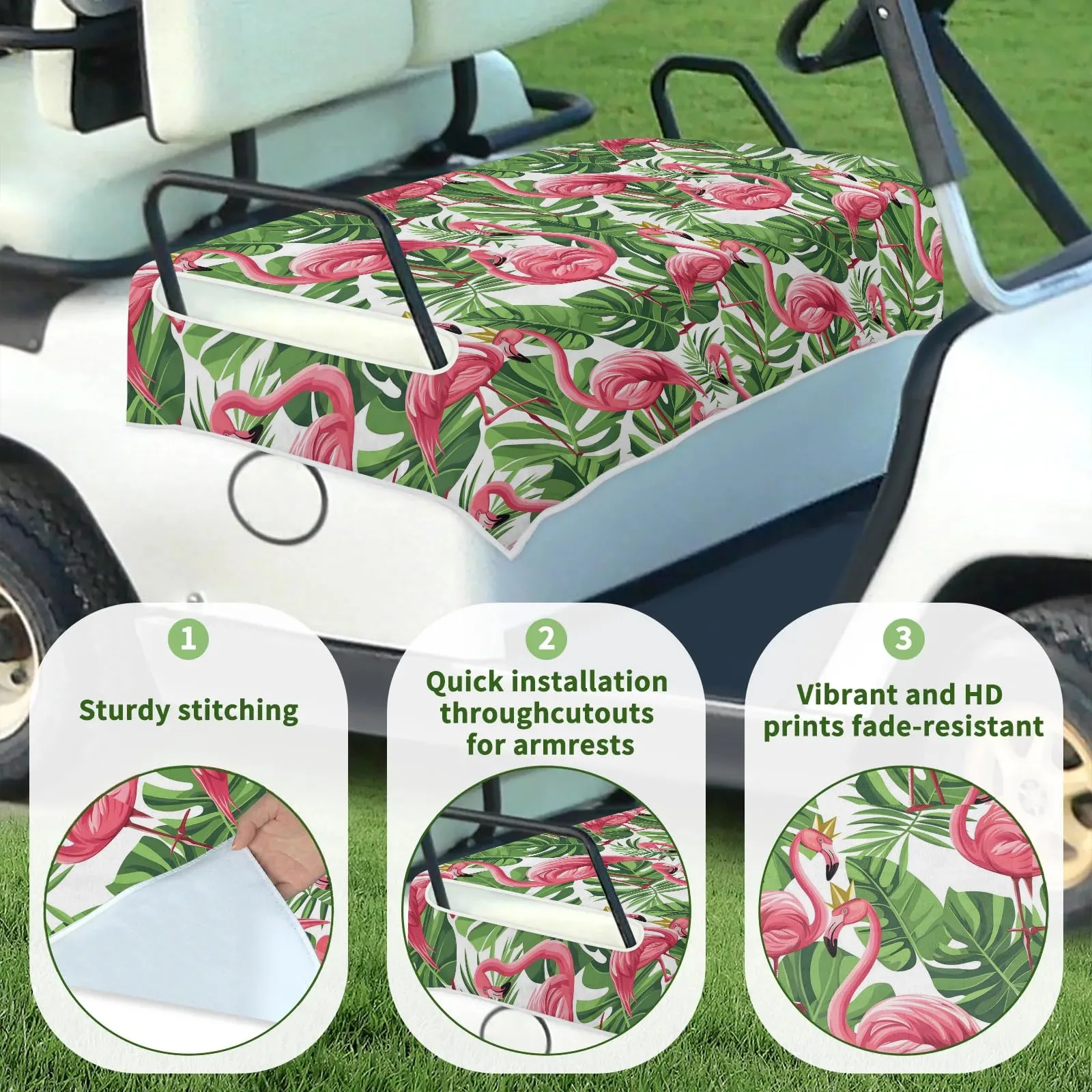 Tiveruda Golf Cart Seat Cover for Double Seats, 51 x 31 in image 3