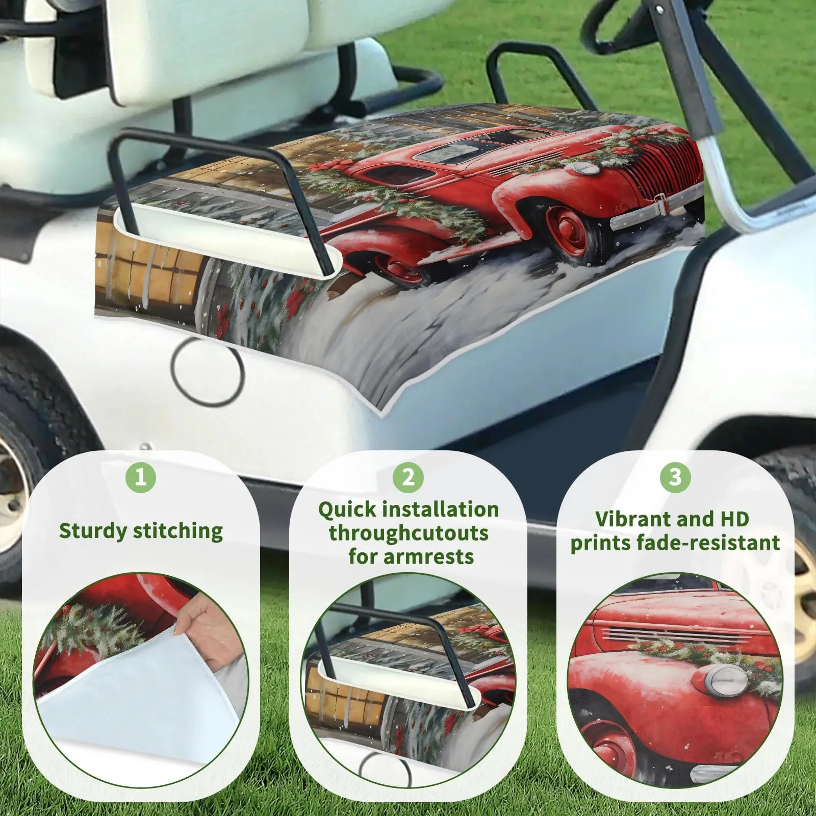 Tiveruda Golf Cart Seat Cover for Double Seats image 3