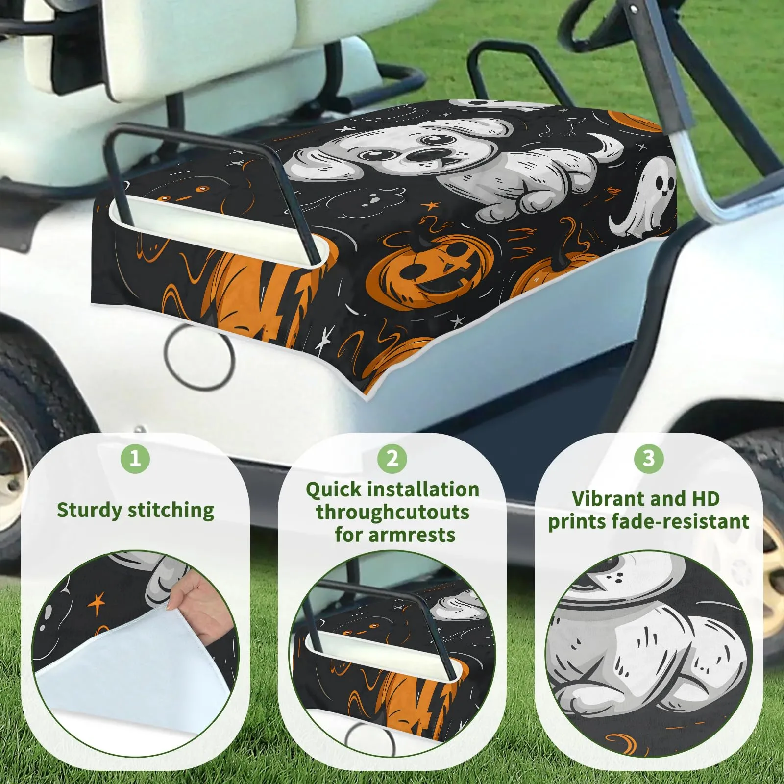 Tiveruda Golf Cart Seat Cover for Double Seats 51 x 31 in image 3