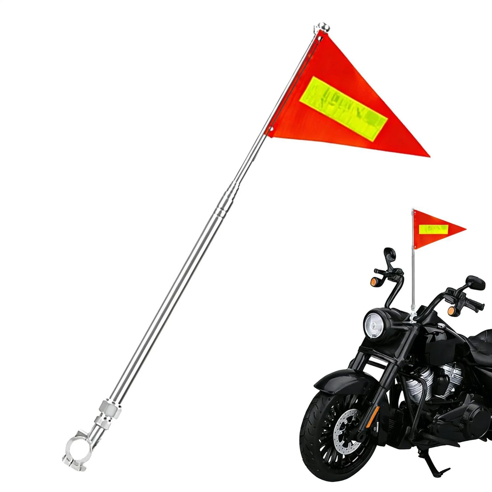 Generic Reflective Golf Cart Safety Flag with Retractable Pole