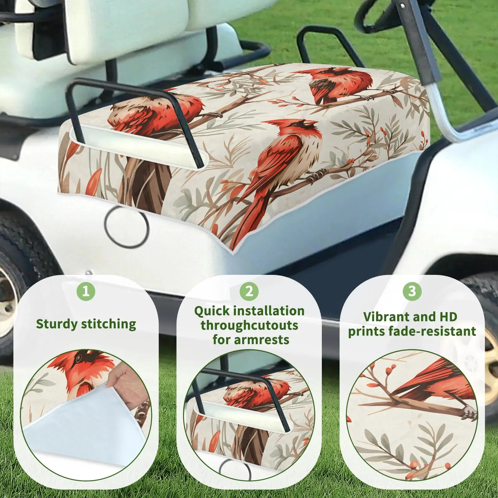 Tiveruda Golf Cart Seat Cover for Double Seats image 3