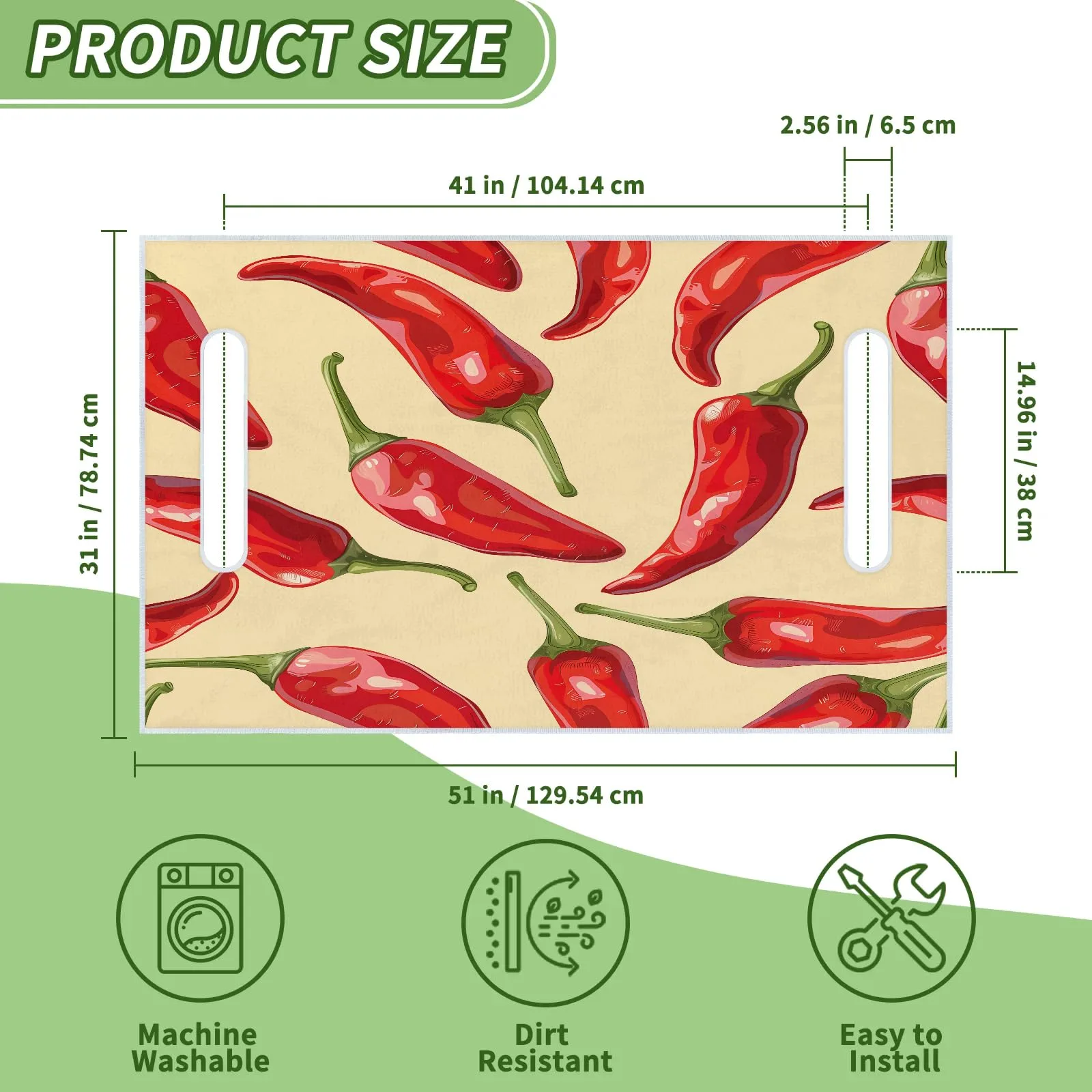 Tiveruda Watercolor Red Pepers Golf Cart Seat Cover image 2