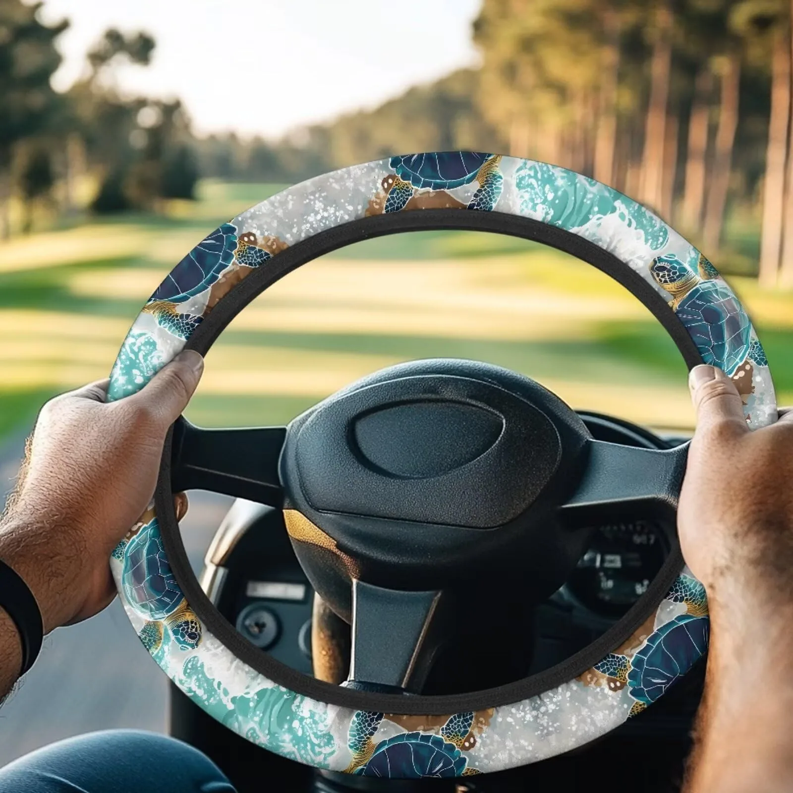 Knextrepoy Beach Turtle Golf Cart Steering Wheel Cover image 2