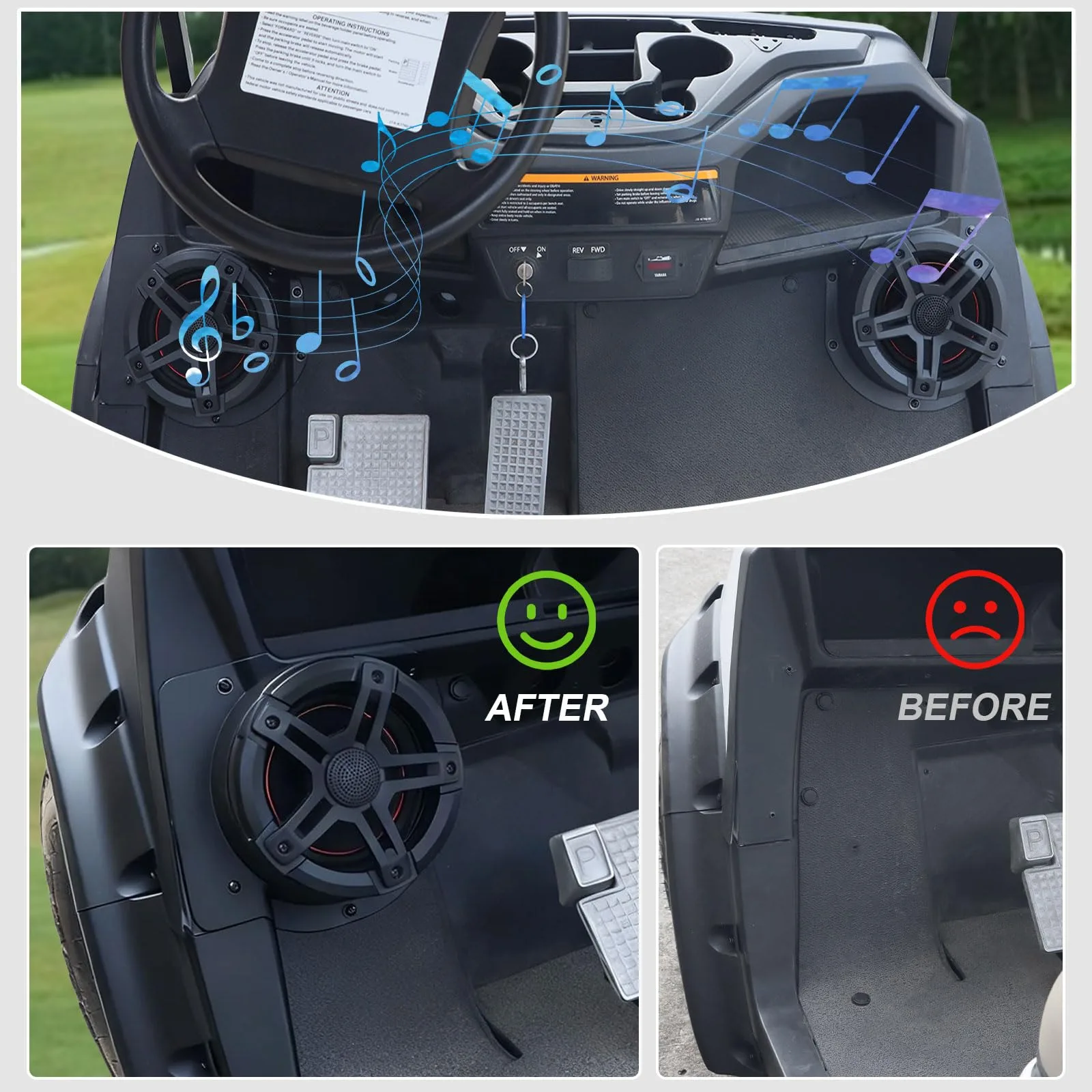 CYOOYC Under-Dash Speaker Pods for Yamaha Drive2 G29 image 2