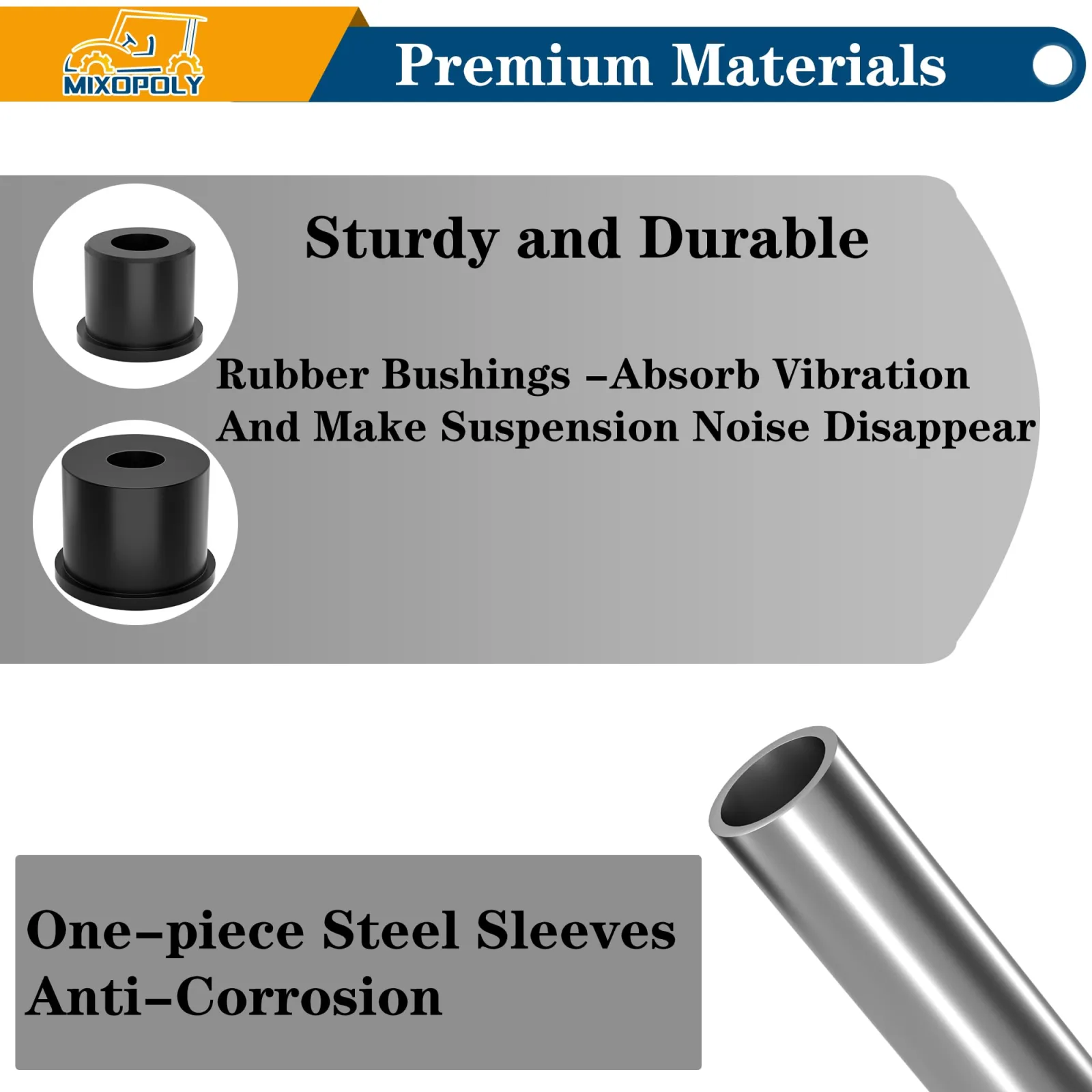 Mixopoly Rear Leaf Spring Bushing Kit for E-Z-GO RXV — 620160 image 4