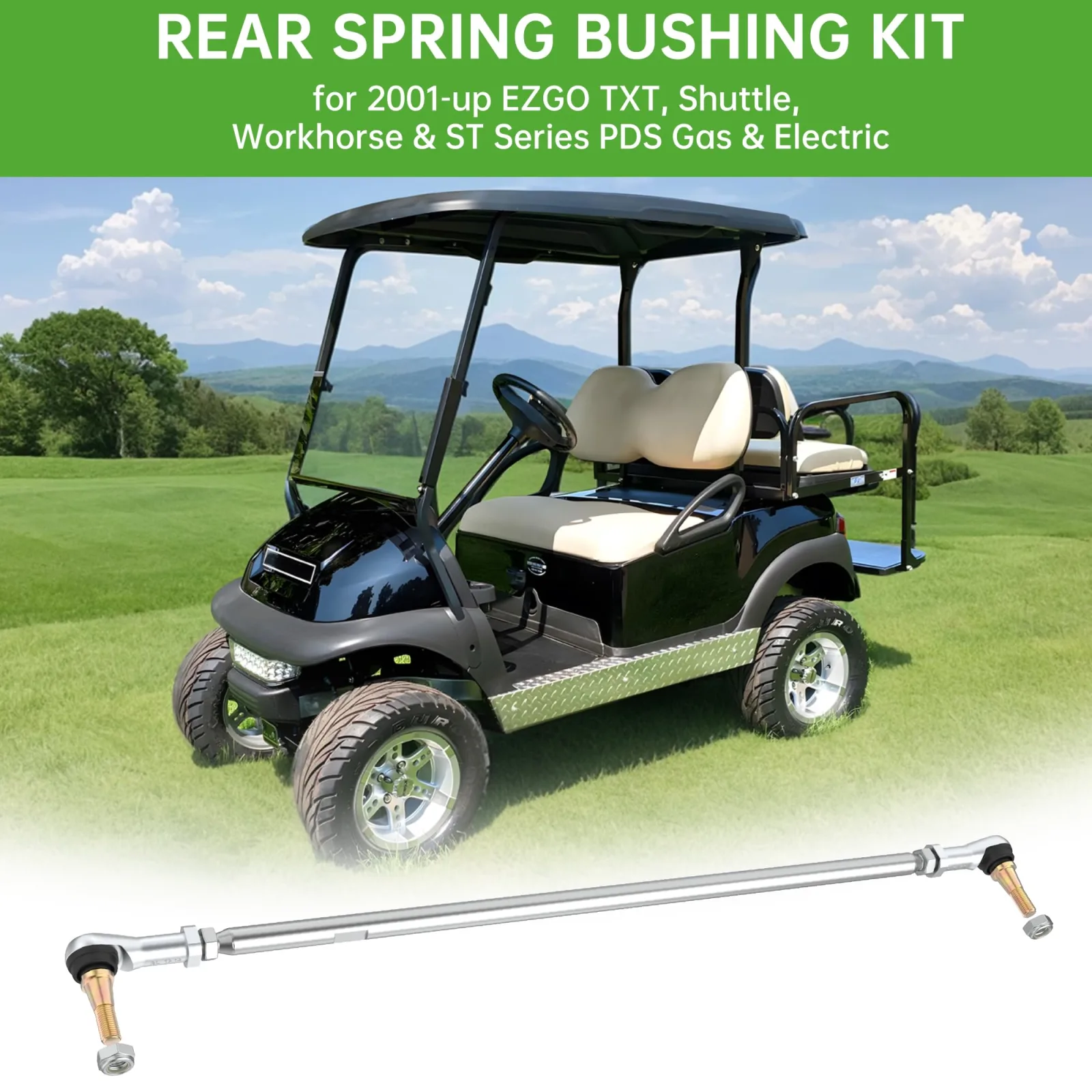 10L0L Tie Rod Assembly for E-Z-GO TXT PDS Golf Carts image 3
