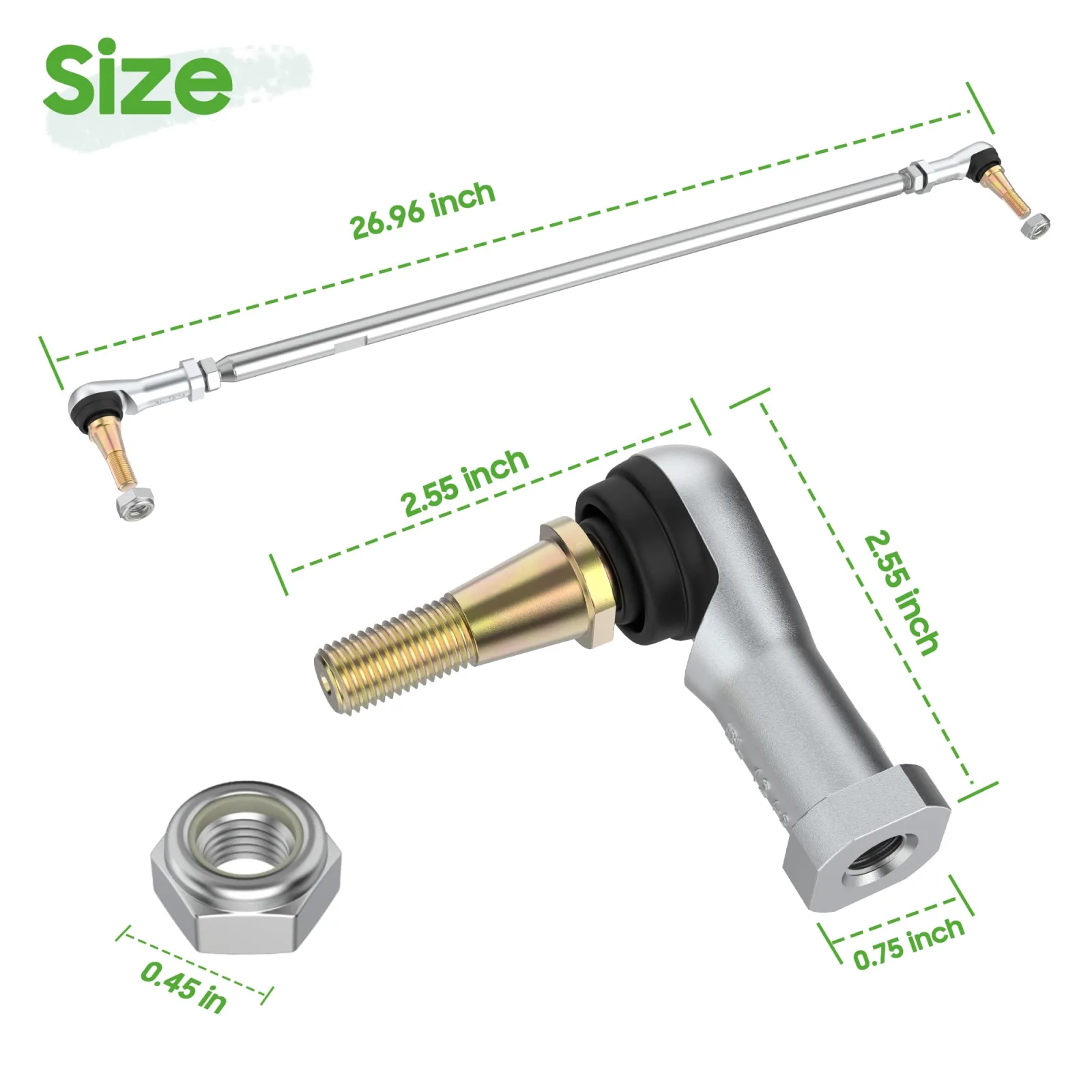 10L0L Tie Rod Assembly for E-Z-GO TXT PDS Golf Carts image 4