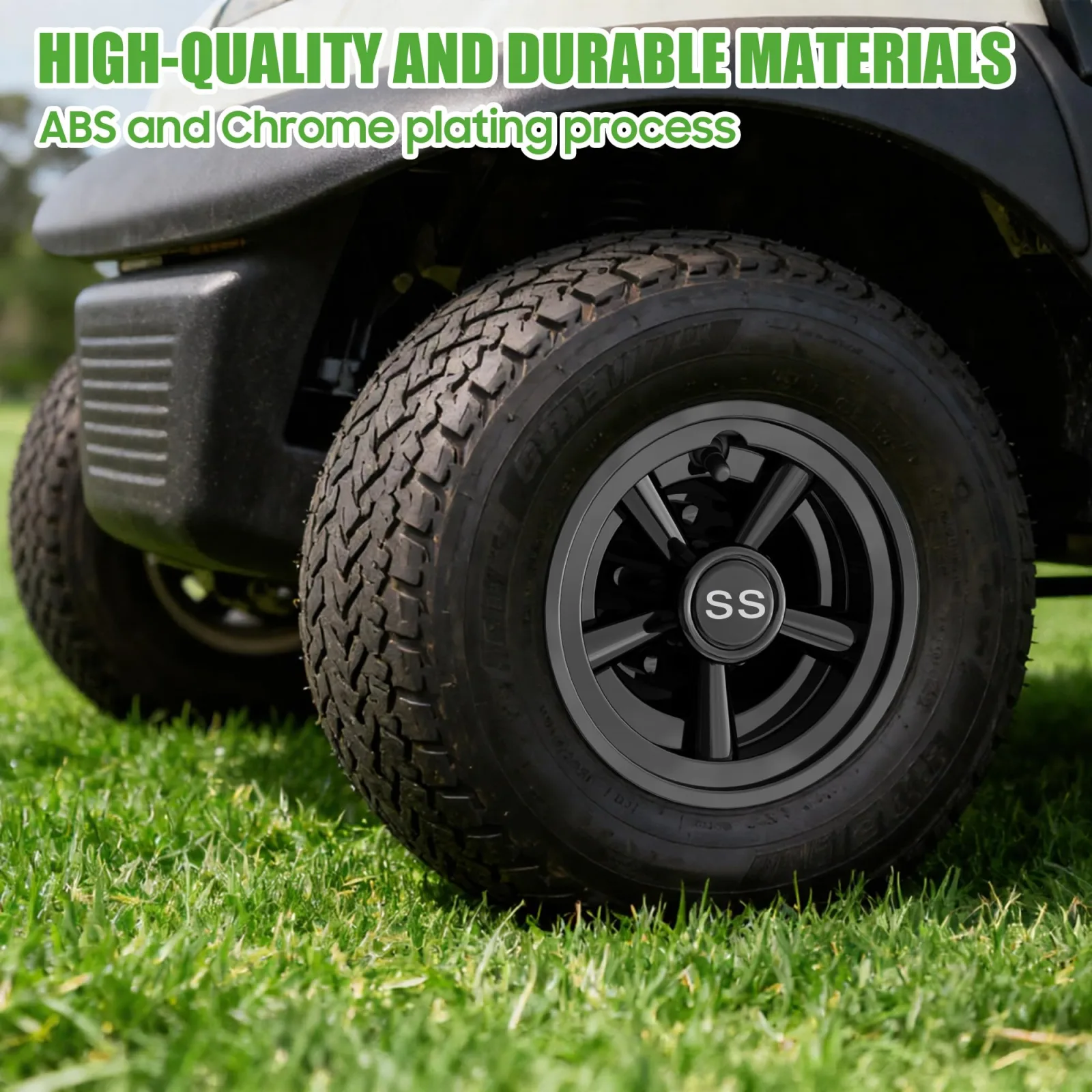 10L0L 8-Inch Golf Cart Wheel Covers, Black, 00077-D image 3