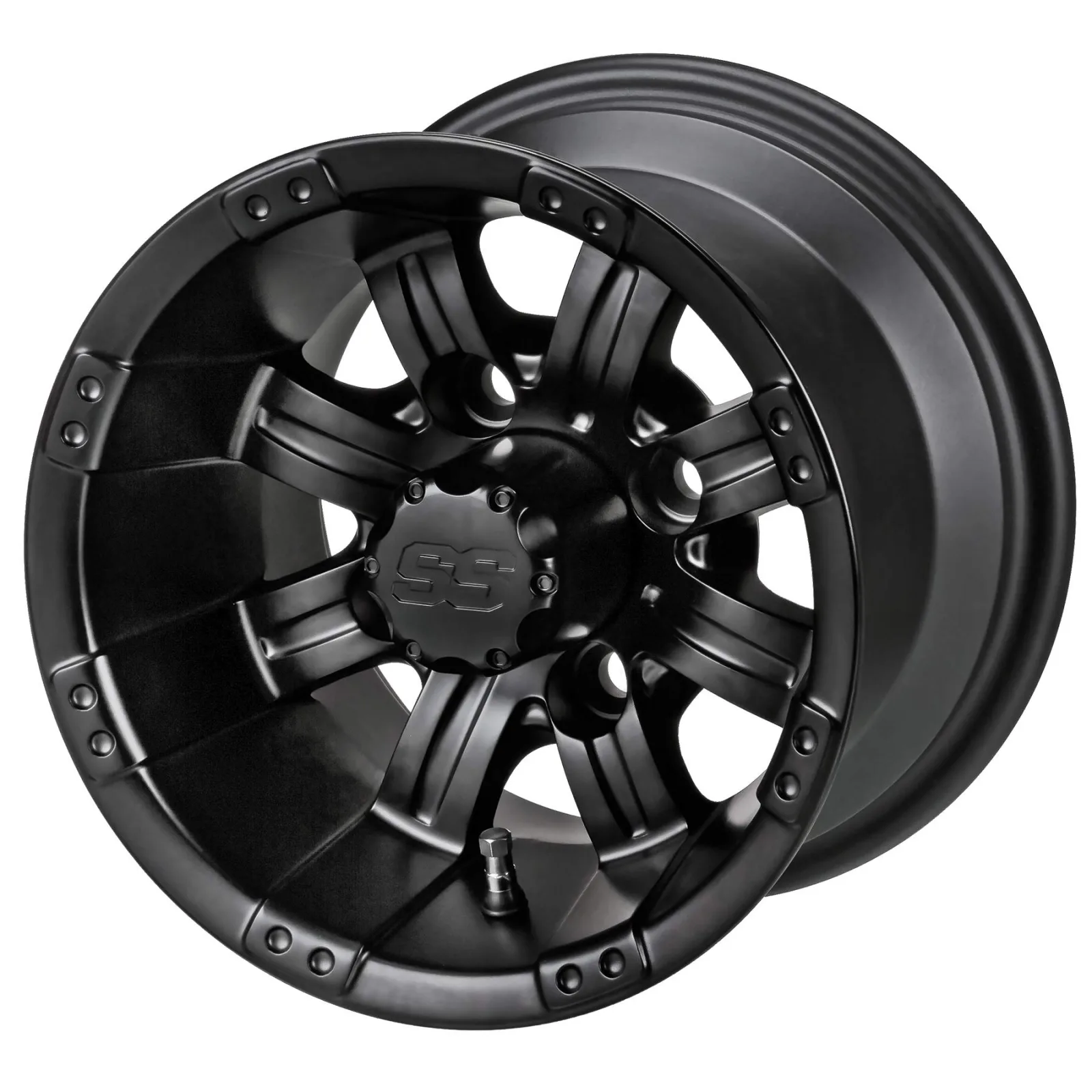 RM Cart 10" Casino Matte Black Golf Cart Wheel Set - MPN 10092/4