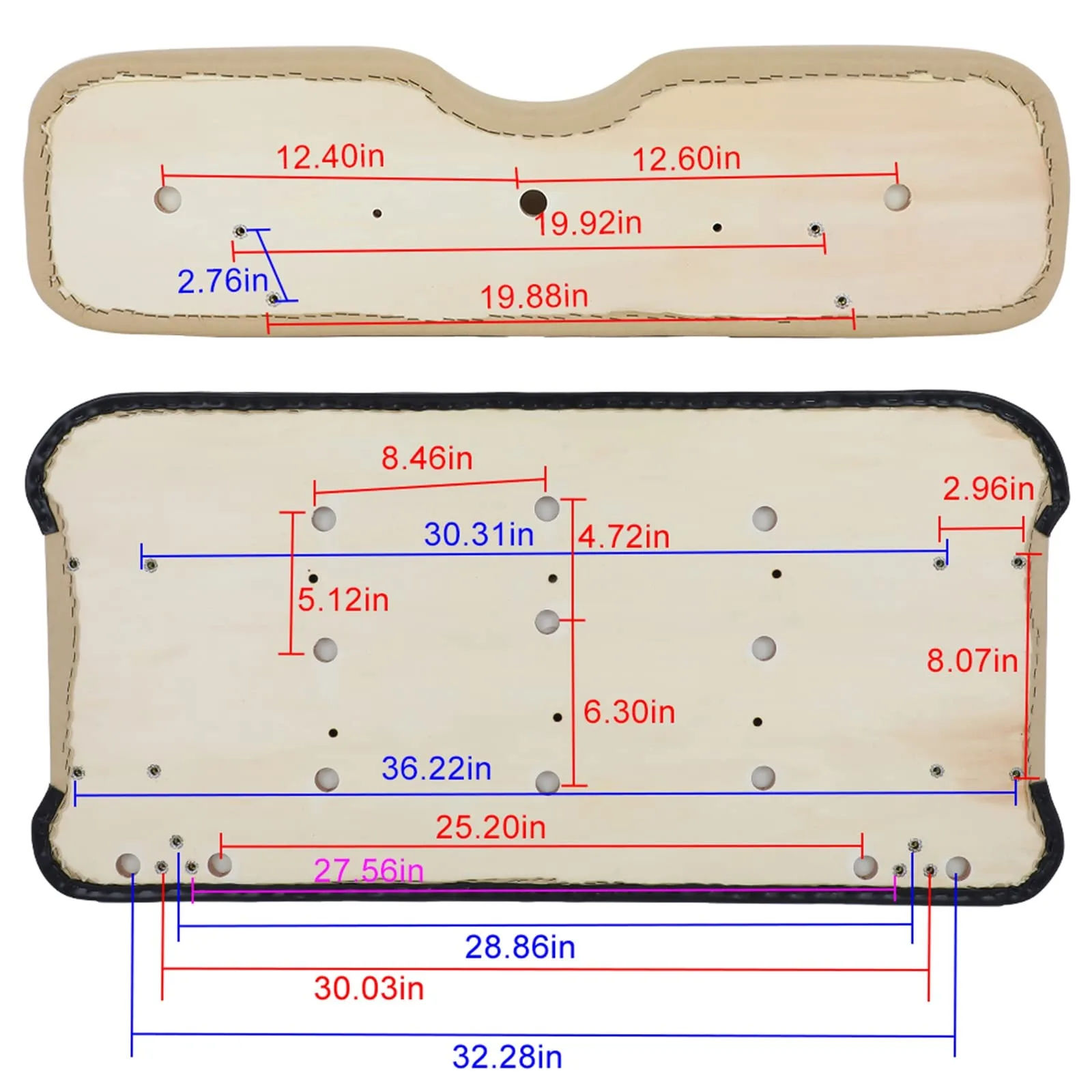 OCPTY Tan Front Seat Cushions for E-Z-G-O RXV/TXT