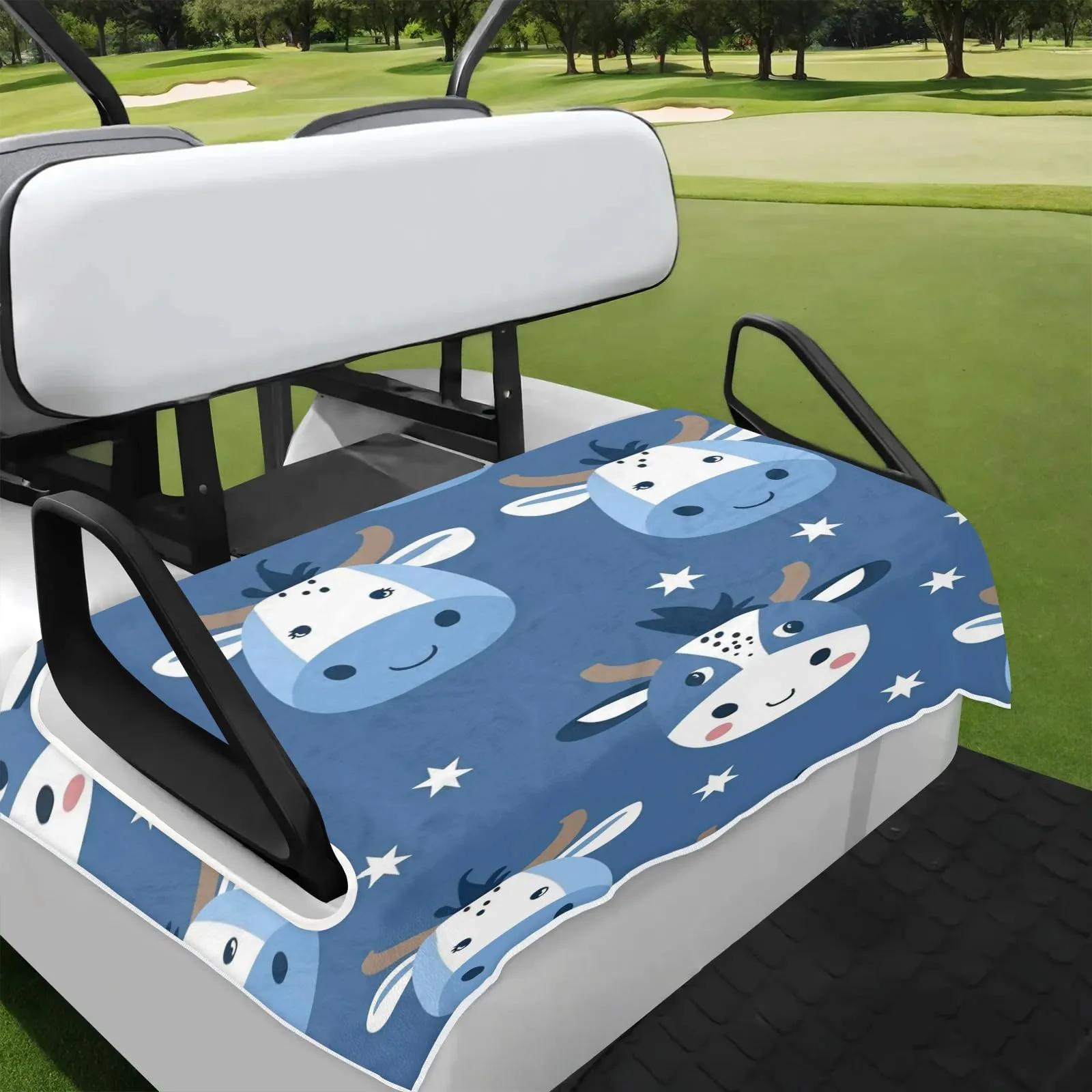 Tiveruda Cute Cow Golf Cart Seat Cover, 51 x 31 in