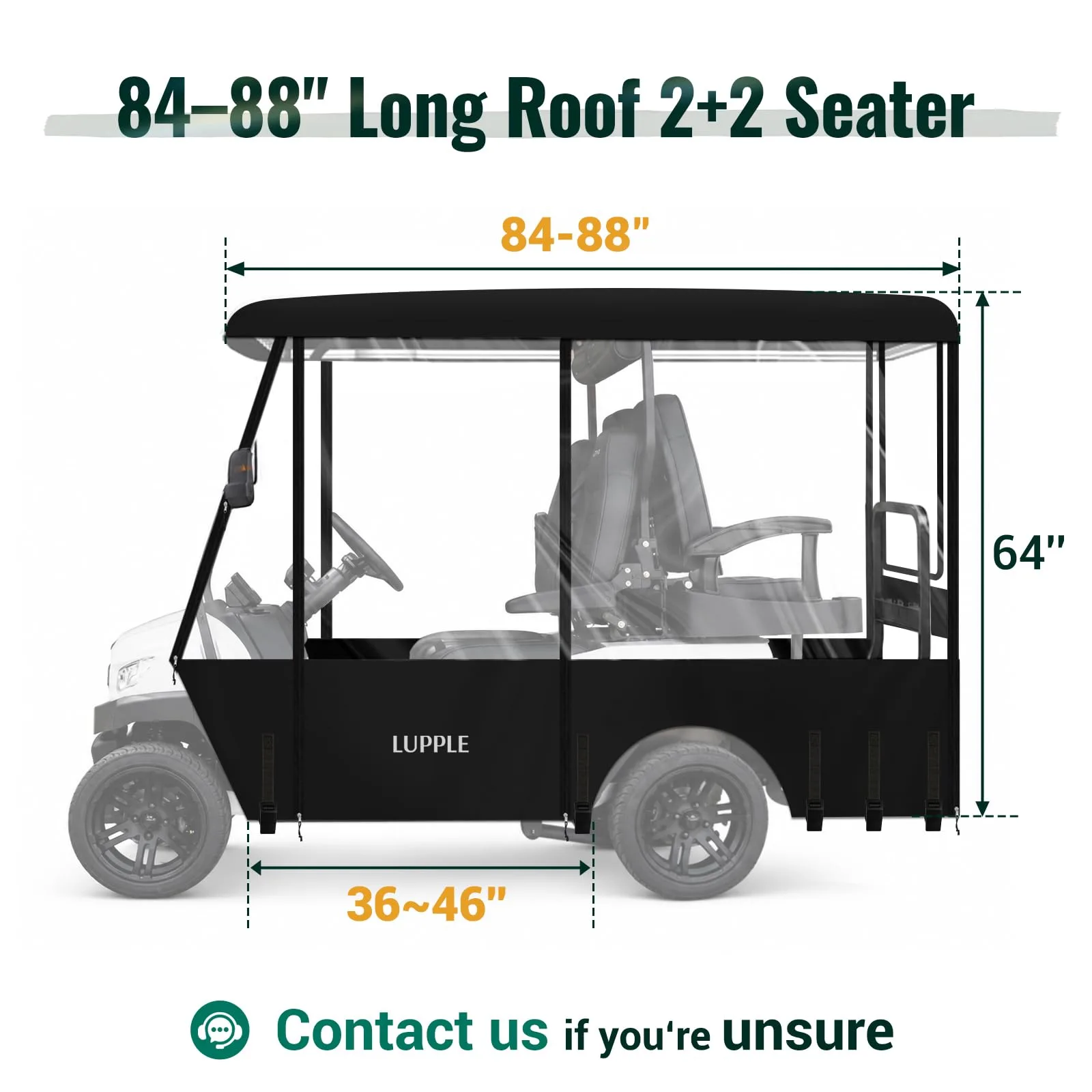 LUPPLE Enclosure for Denago Nomad XL 2+2 Golf Cart image 3