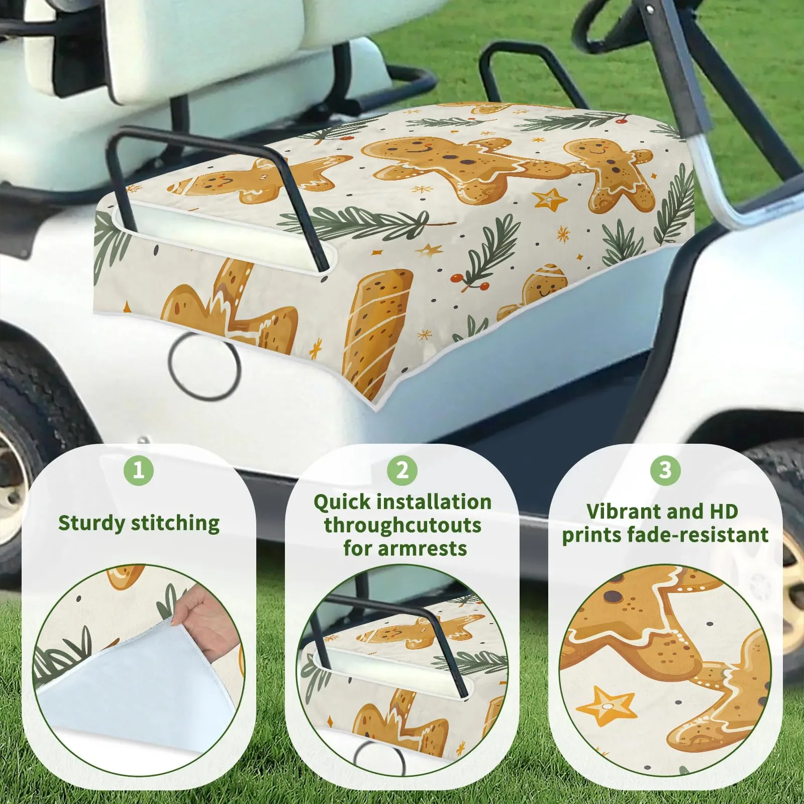 Tiveruda Golf Cart Seat Cover for Double Seats image 3
