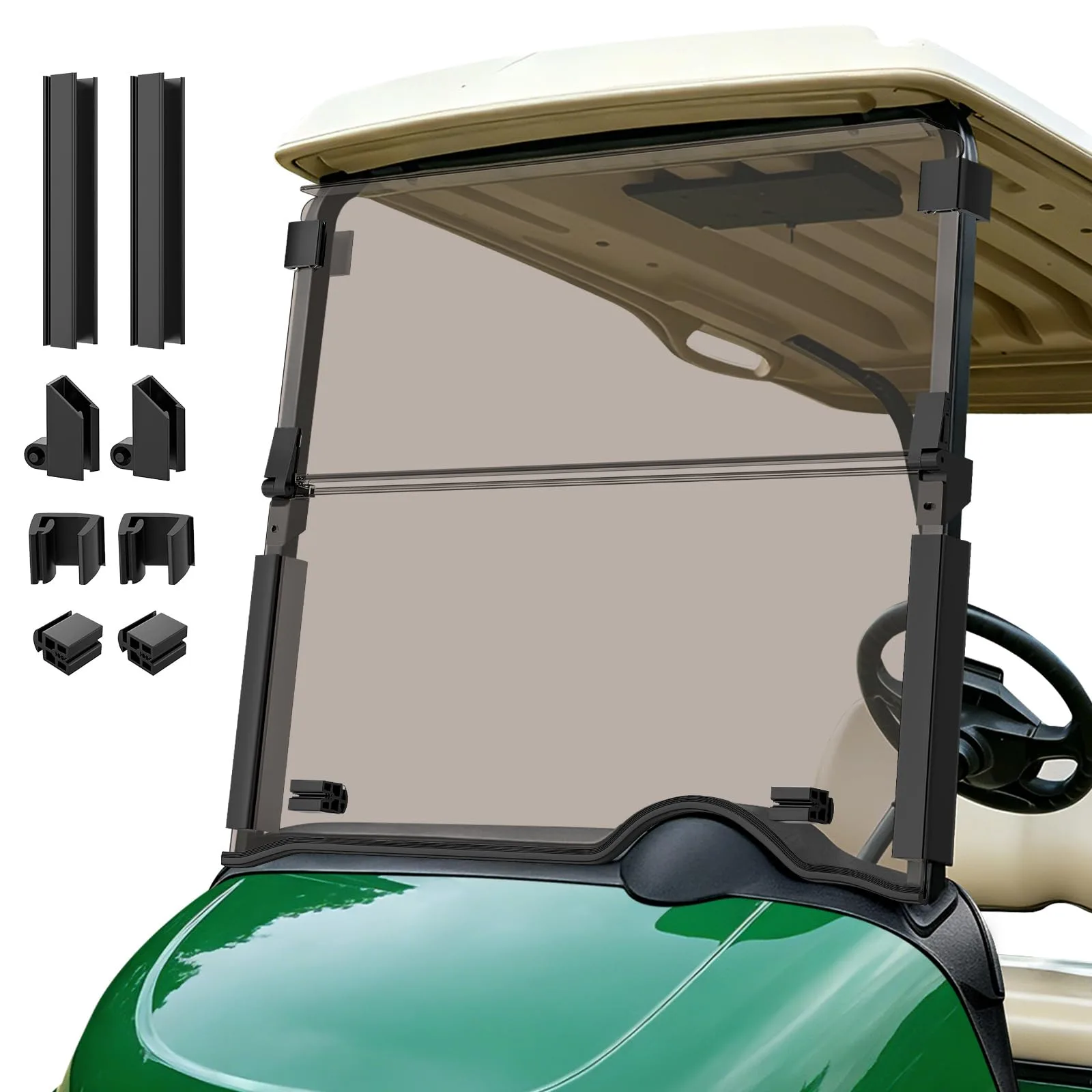 CartClan CT-0160 Tinted Folding Windshield for E-Z-GO RXV