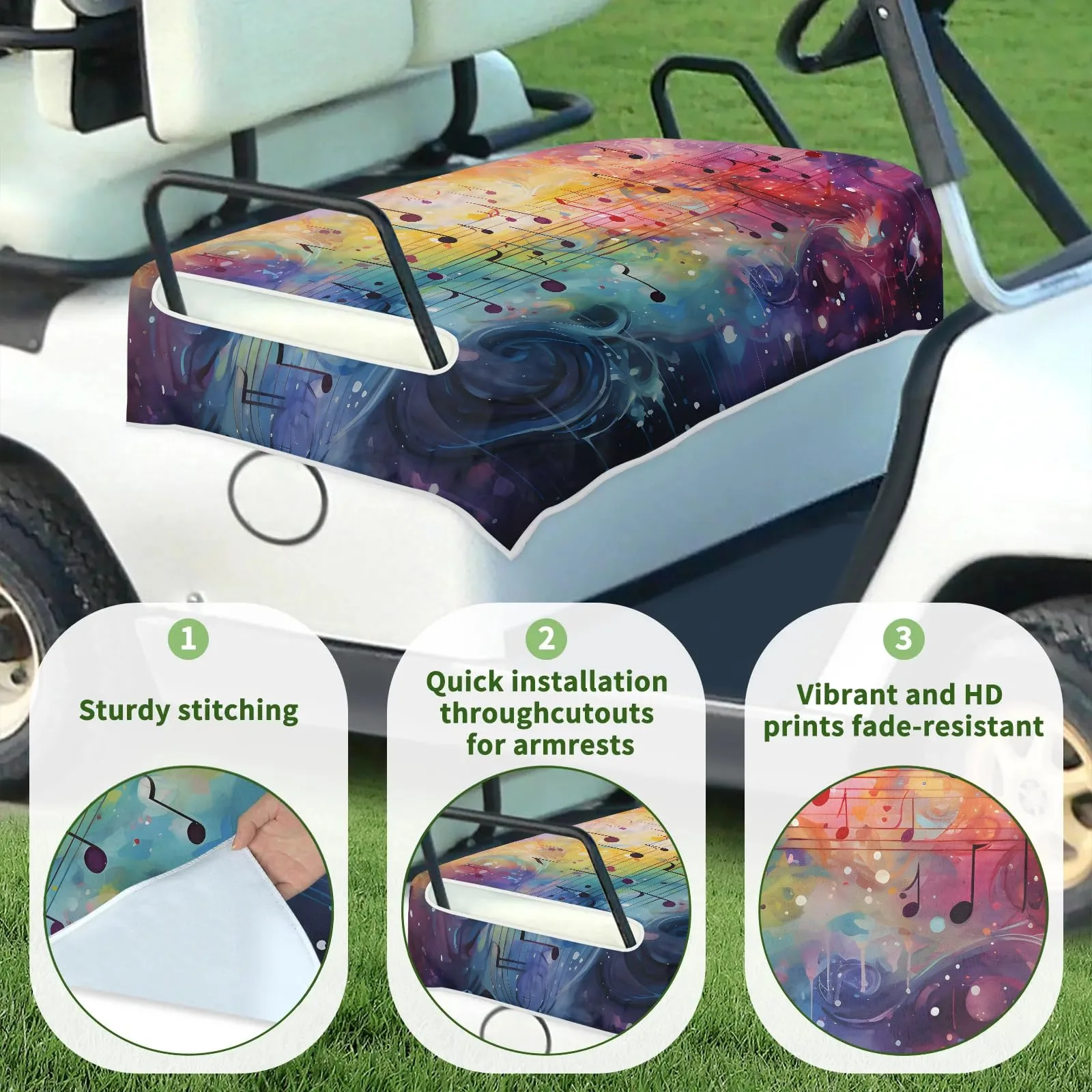 Tiveruda Golf Cart Seat Cover for Double Seats image 3