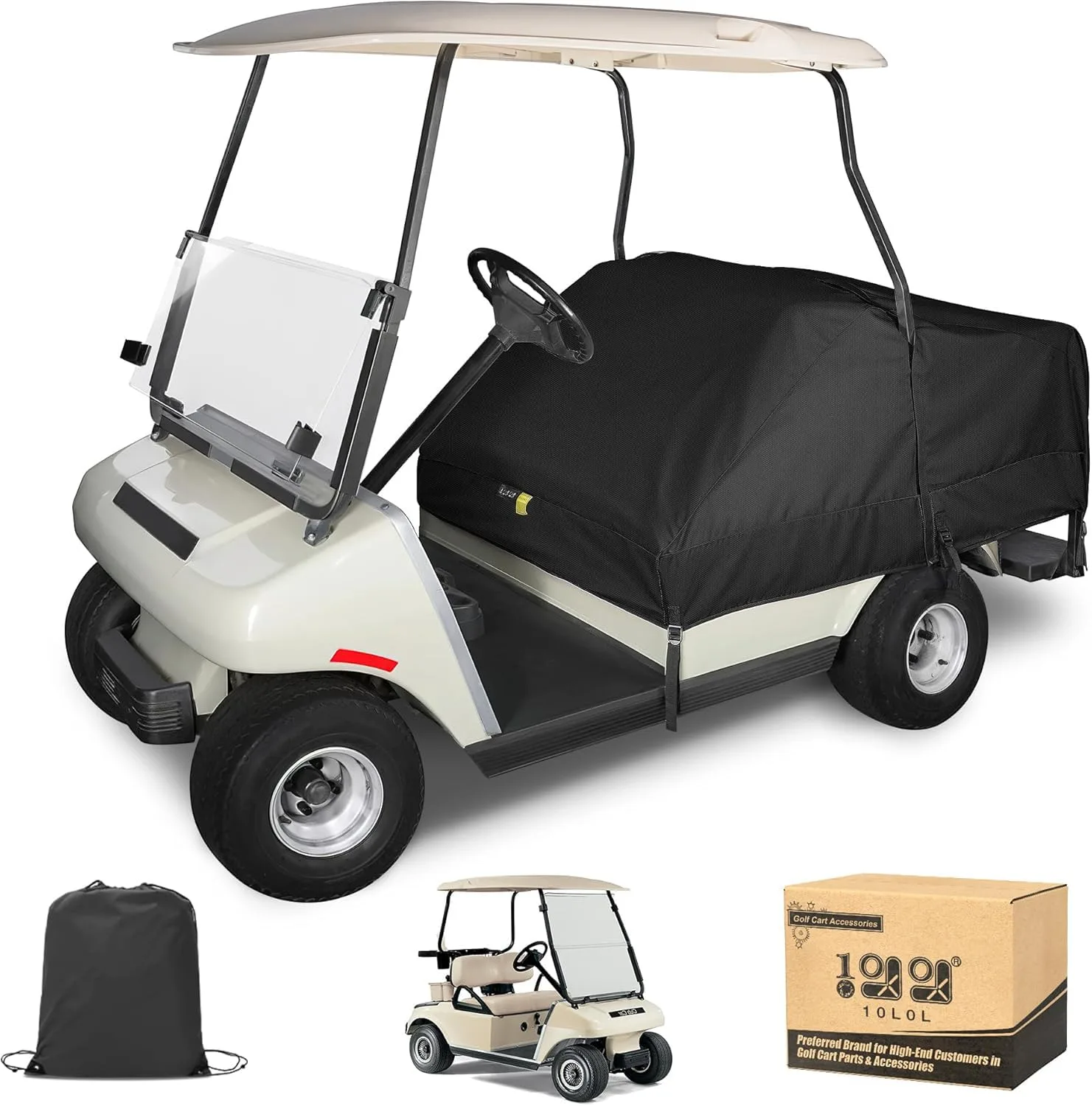 10L0L Waterproof 2+2 Golf Cart Seat Cover