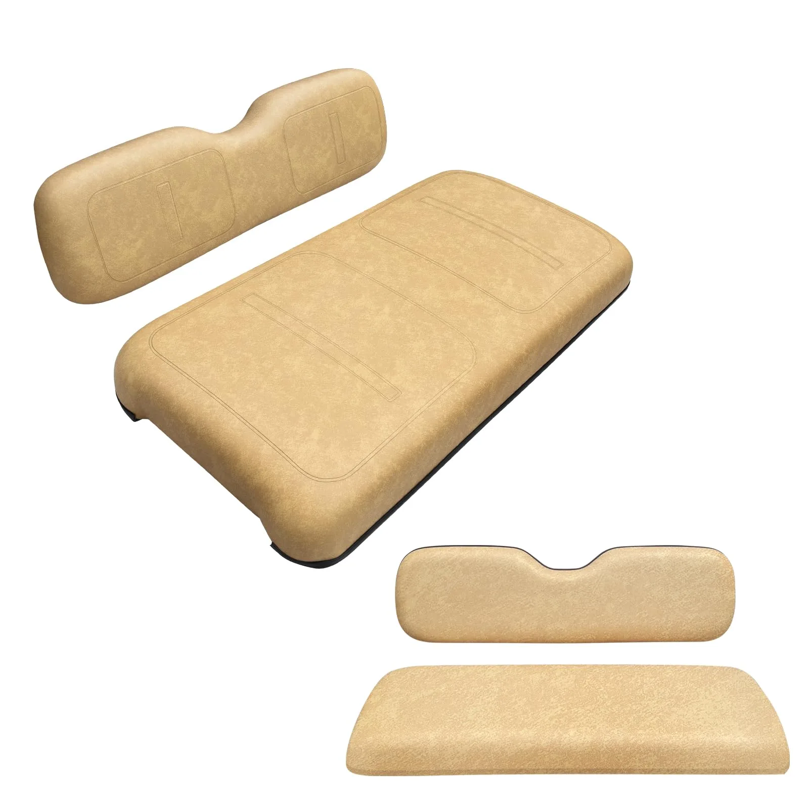 HEOHOU Golf Cart Front and Rear Seat Cushions, Tan