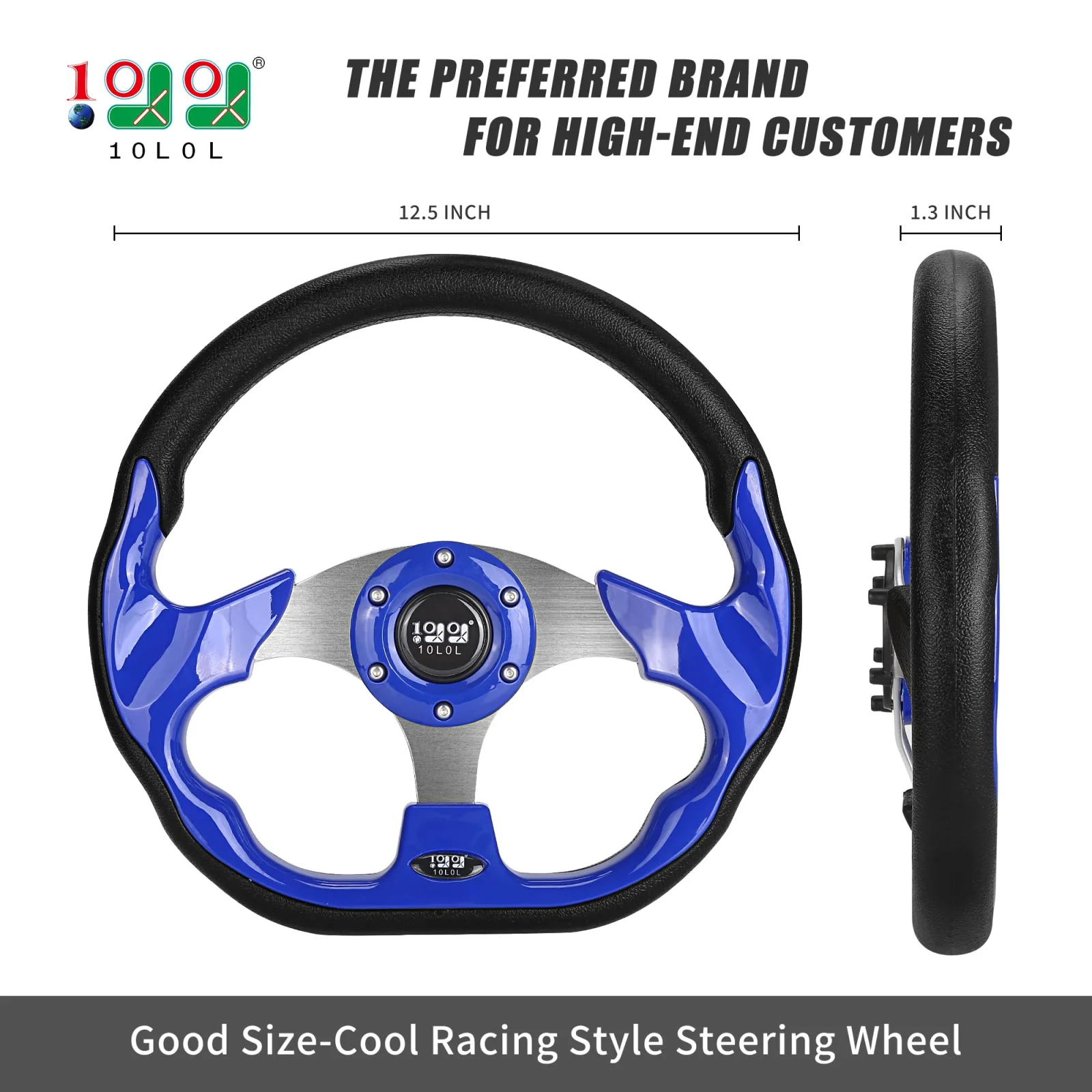 10L0L ACC Aluminum Golf Cart Steering Wheel – 12.5" image 2