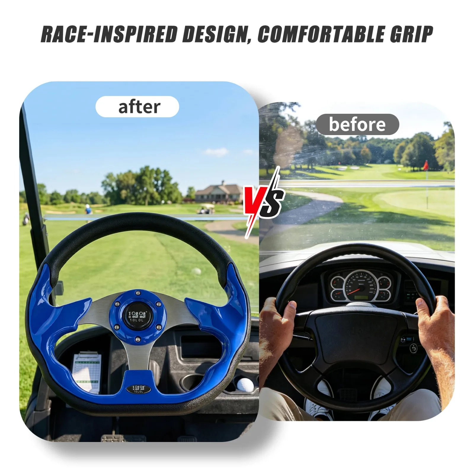 10L0L ACC Aluminum Golf Cart Steering Wheel – 12.5" image 3