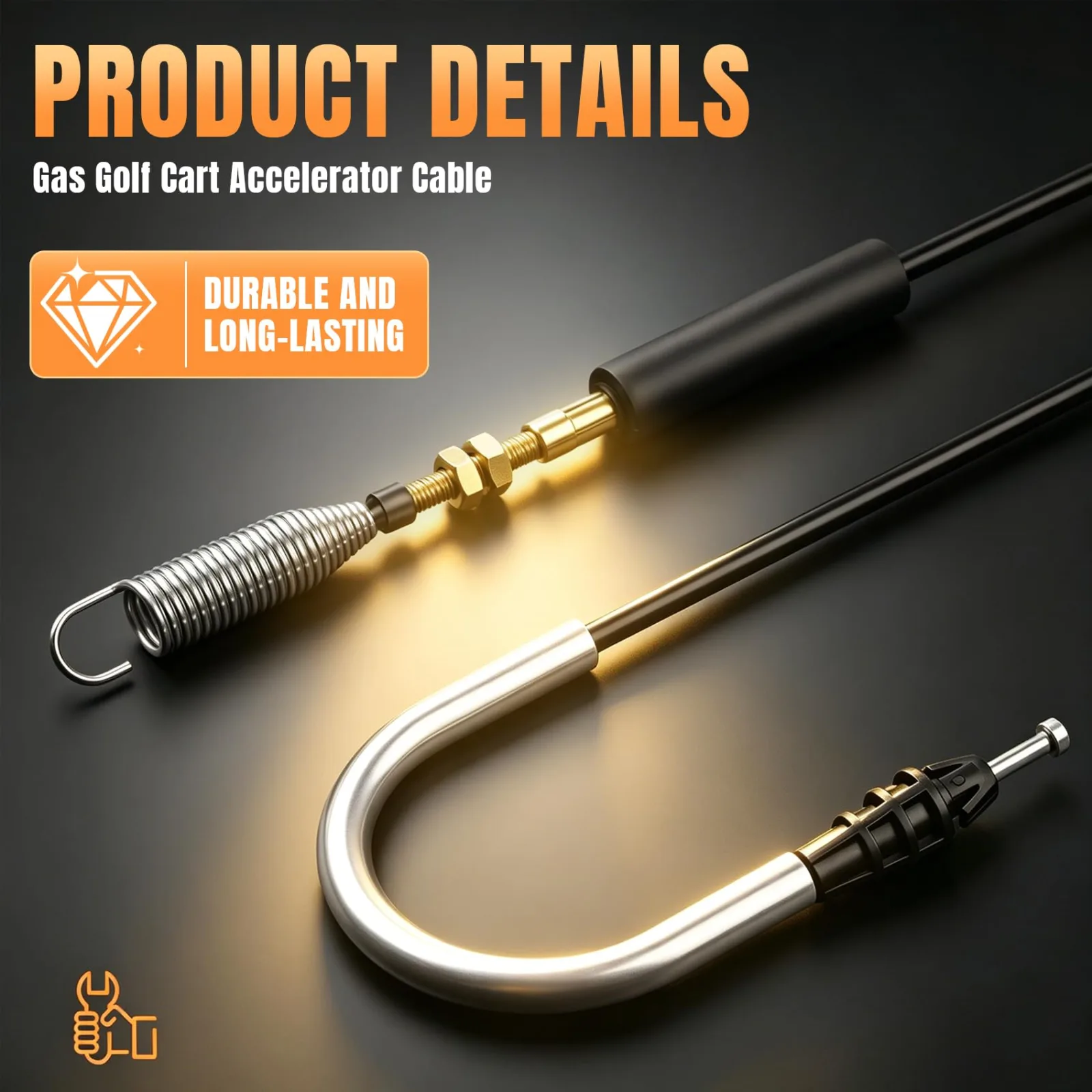 Valorup Accelerator Cable for 2010+ E-Z-GO TXT Gas Carts image 3