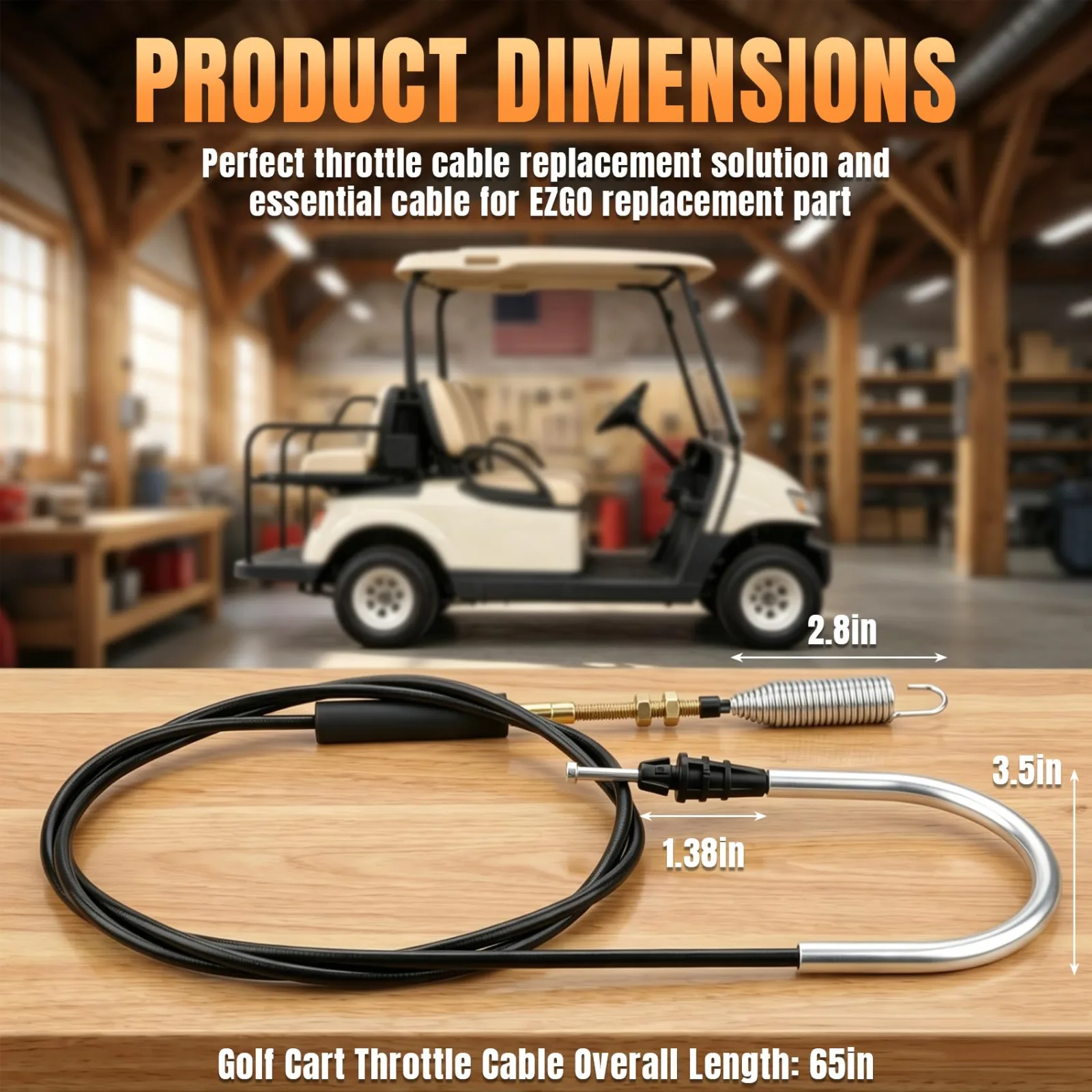 Valorup Accelerator Cable for 2010+ E-Z-GO TXT Gas Carts image 4