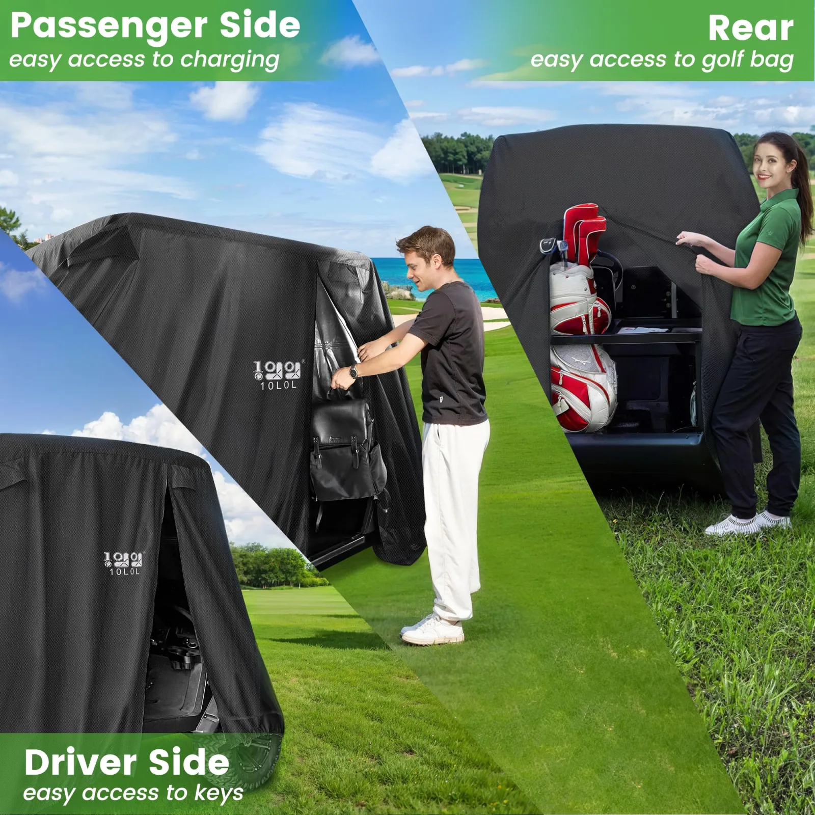 10L0L Waterproof Golf Cart Cover for Club Car, E-Z-GO & Yamaha image 4