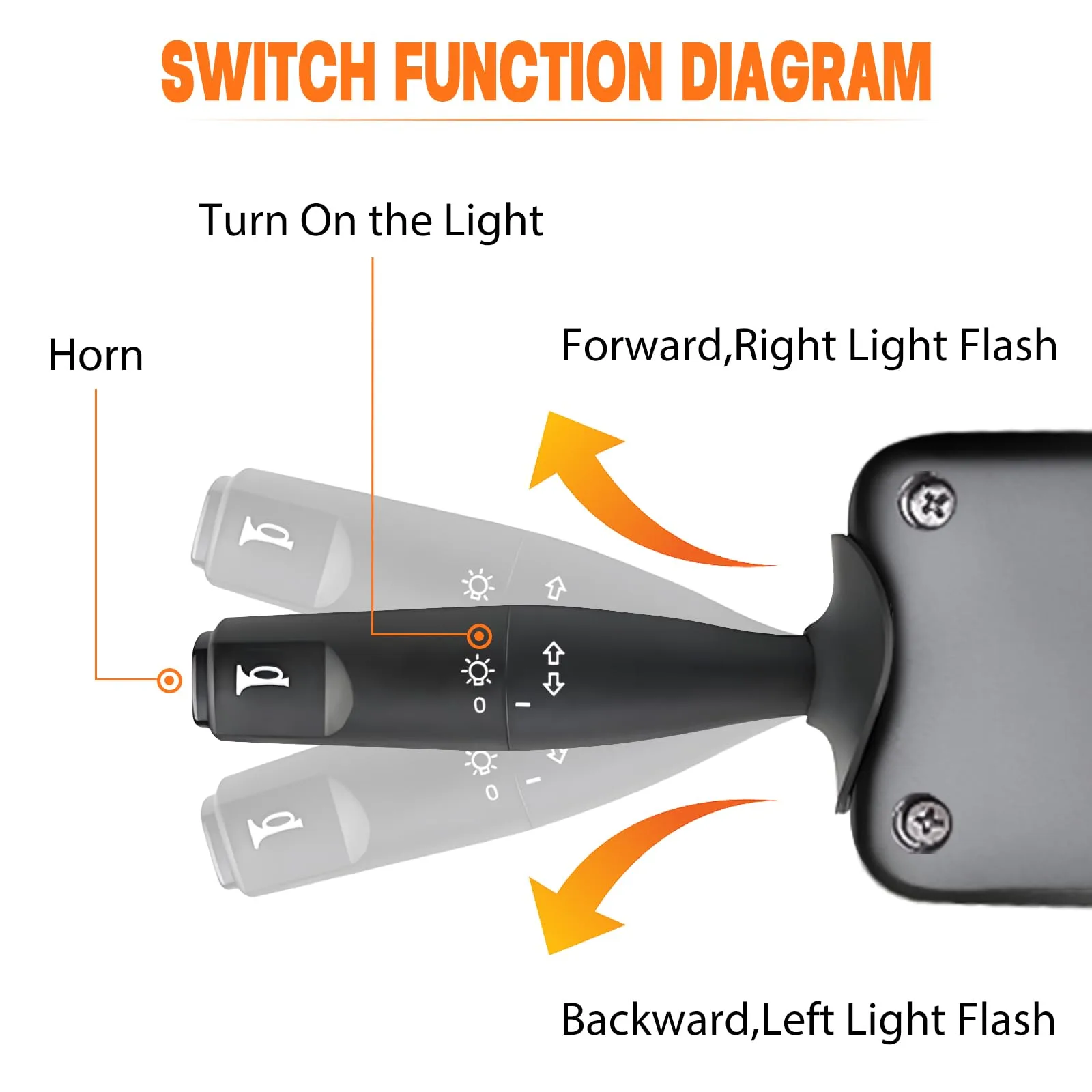 Orle Oko 9-Pin Golf Cart Turn Signal Switch with Horn Button, 12V image 2