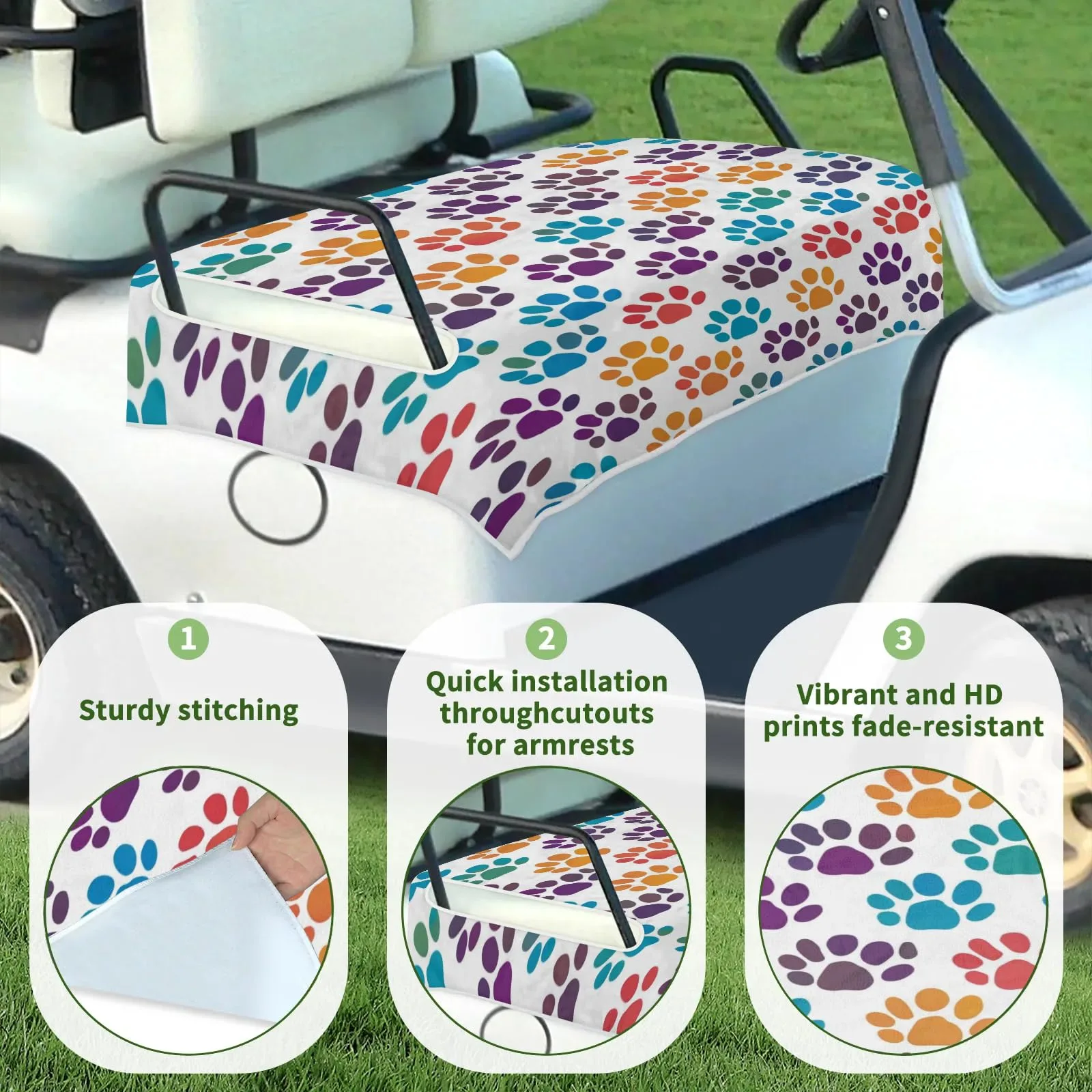 Tiveruda Golf Cart Seat Cover for Double Seats, 51 x 31 in image 3