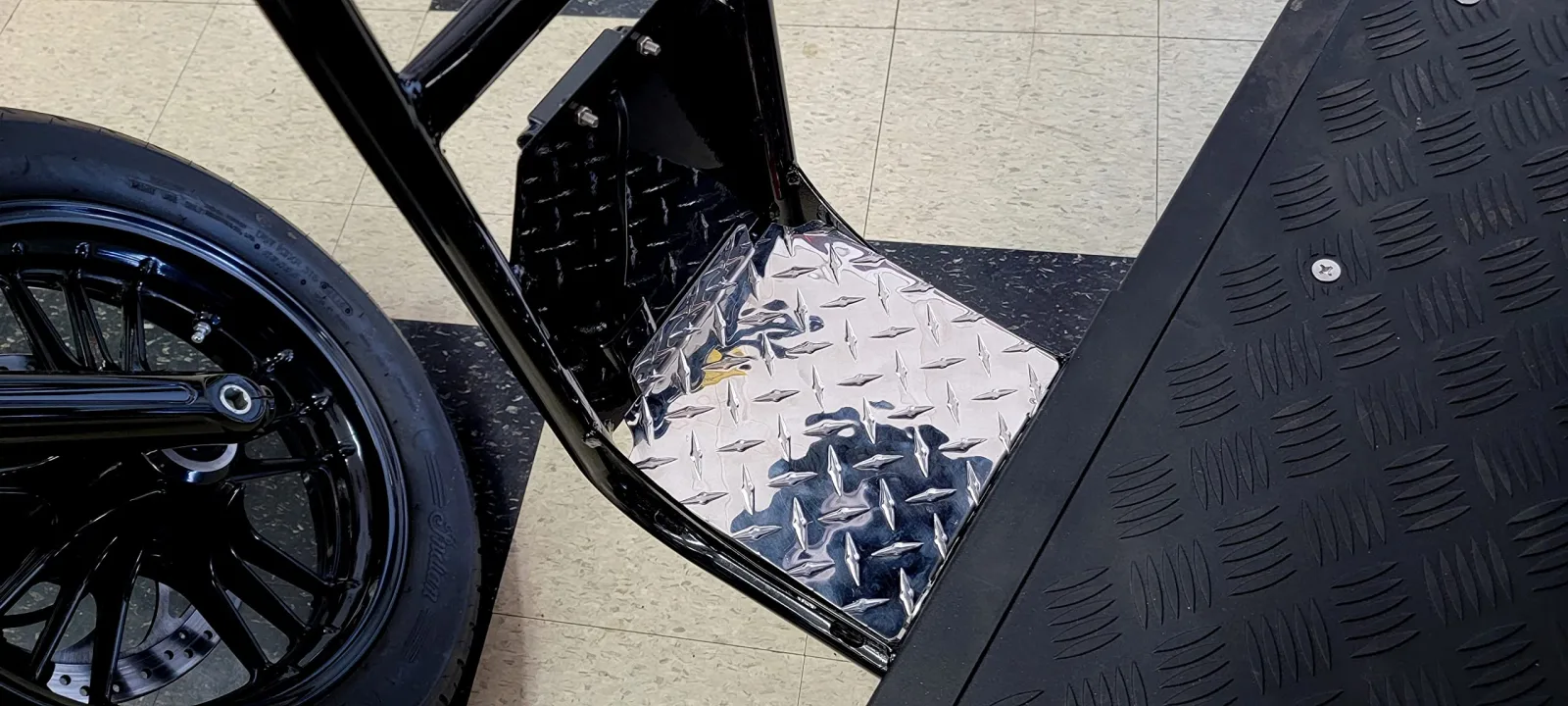 Evolution Golf Cart Back-Up Camera Cover, Aluminum Diamond Plate
