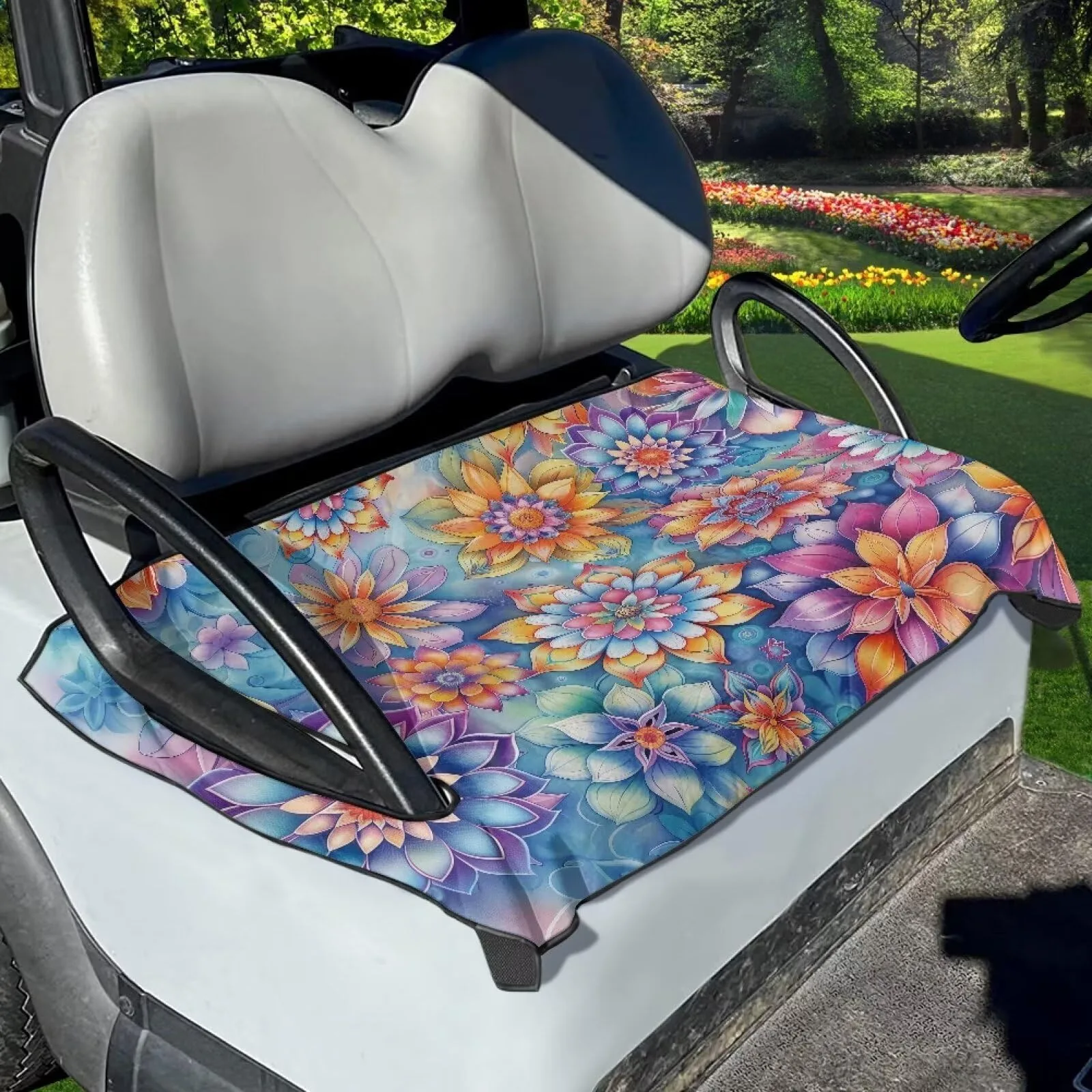 Tomeusey Golf Cart Seat Cover for 2-Person Seats