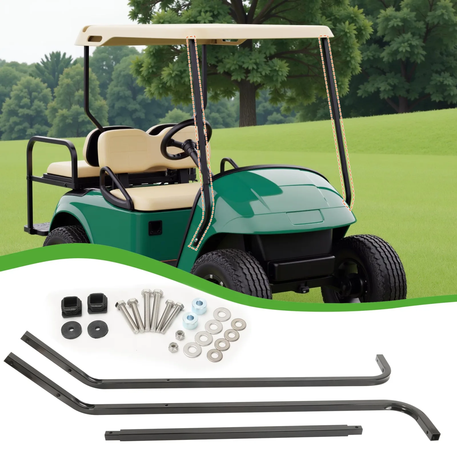 10L0L Roof Support Strut Kit for E-Z-GO TXT (625294G01) image 4