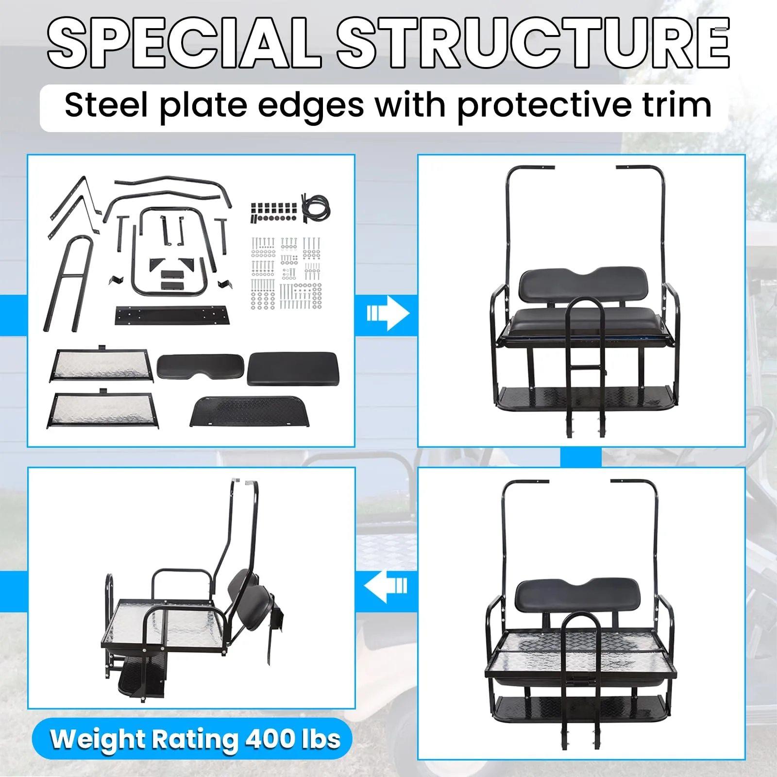 KUAFU BL636 Rear Flip Seat for Club Car DS image 3