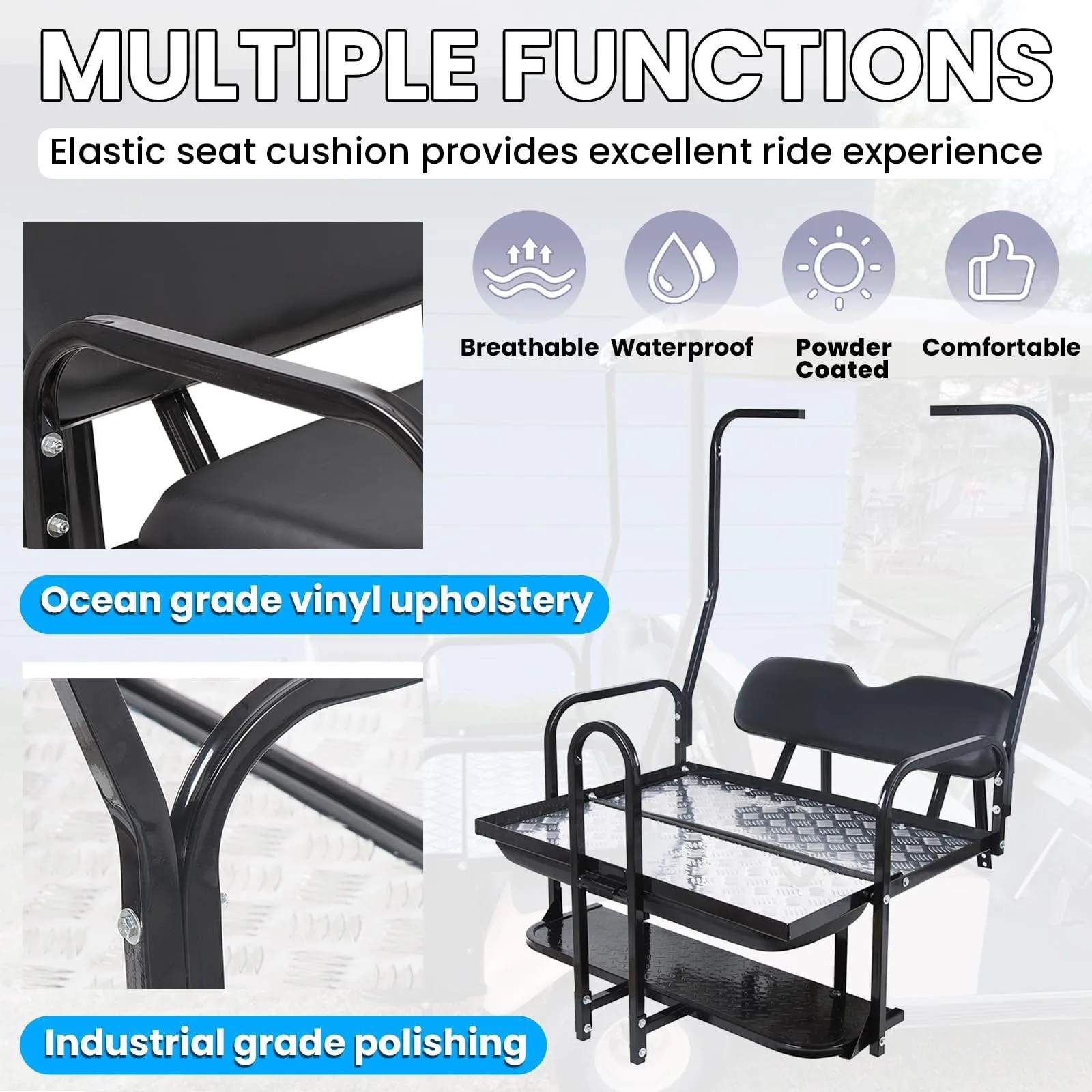 KUAFU BL636 Rear Flip Seat for Club Car DS image 4