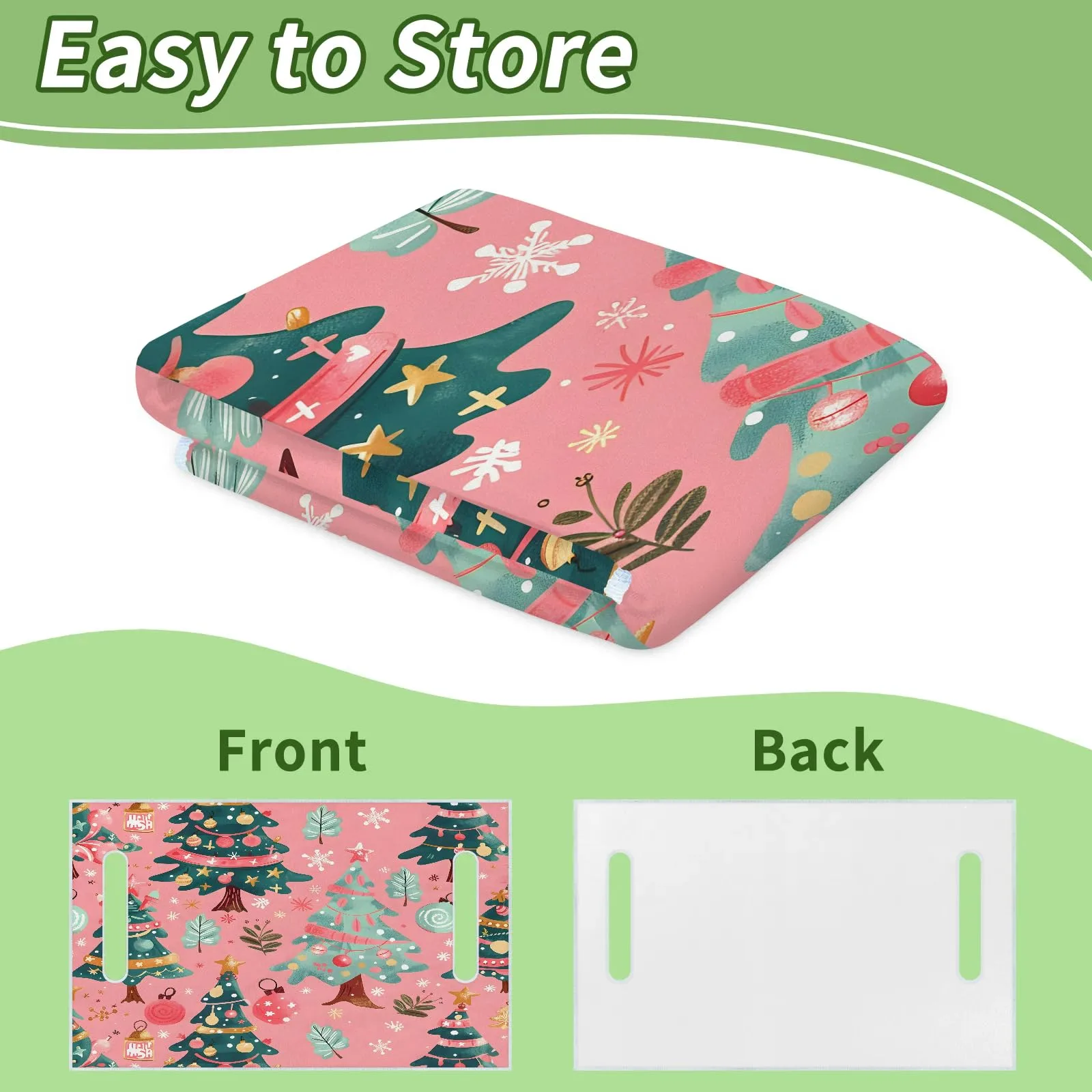 Tiveruda Pink Xmas Tree 51 x 31 Universal 2-Person Golf Cart Seat Cover image 4