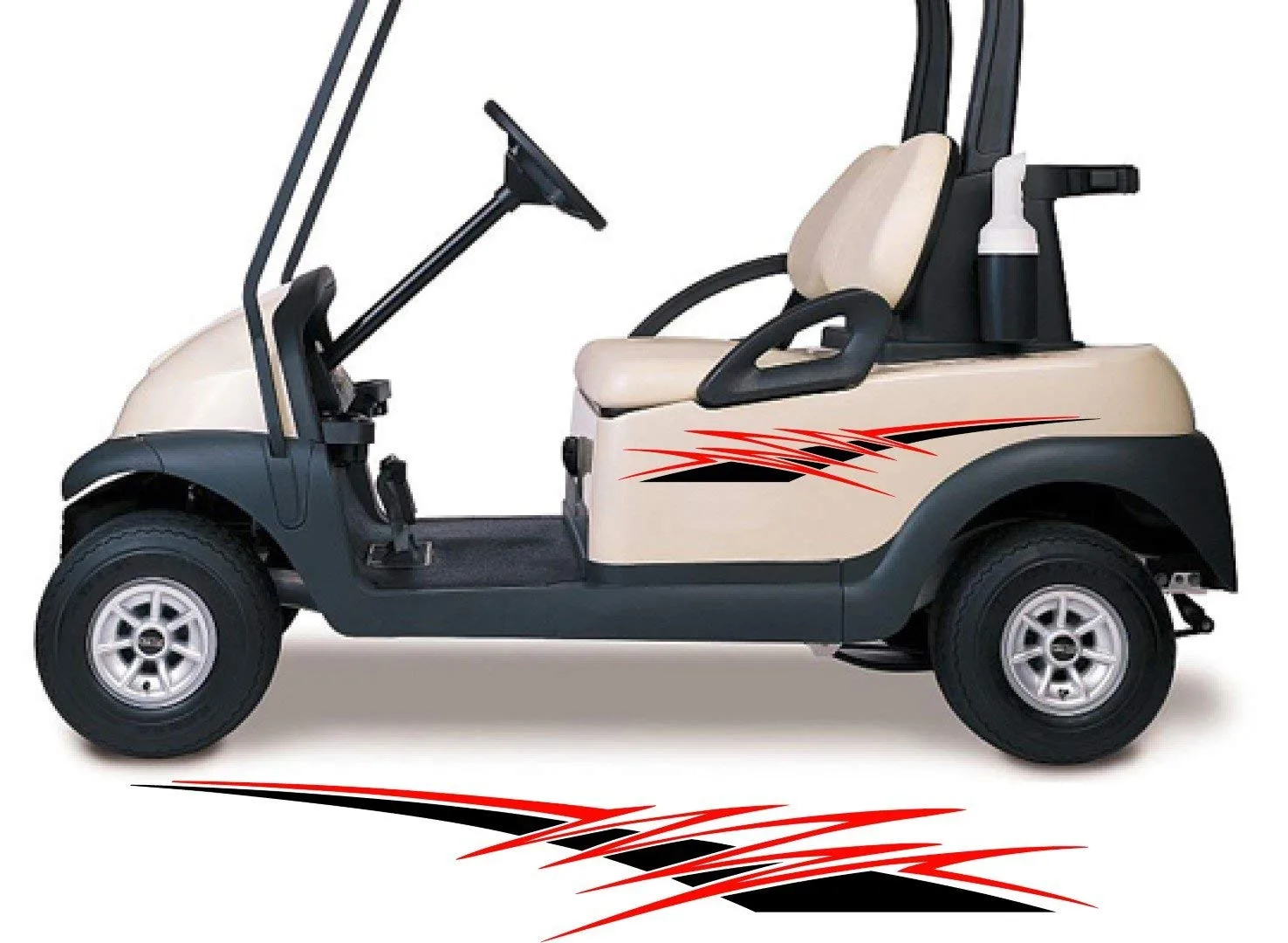 StickerChef GCA1221 Vinyl Golf Cart Decal Sticker — Black