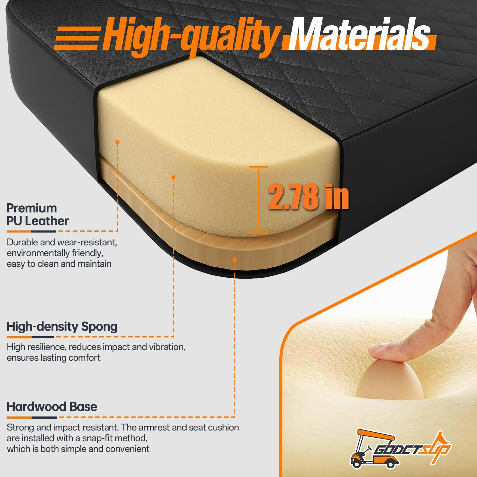 GODCTSUP E-Z-GO TXT & Medalist Seat Cushion Kit image 4