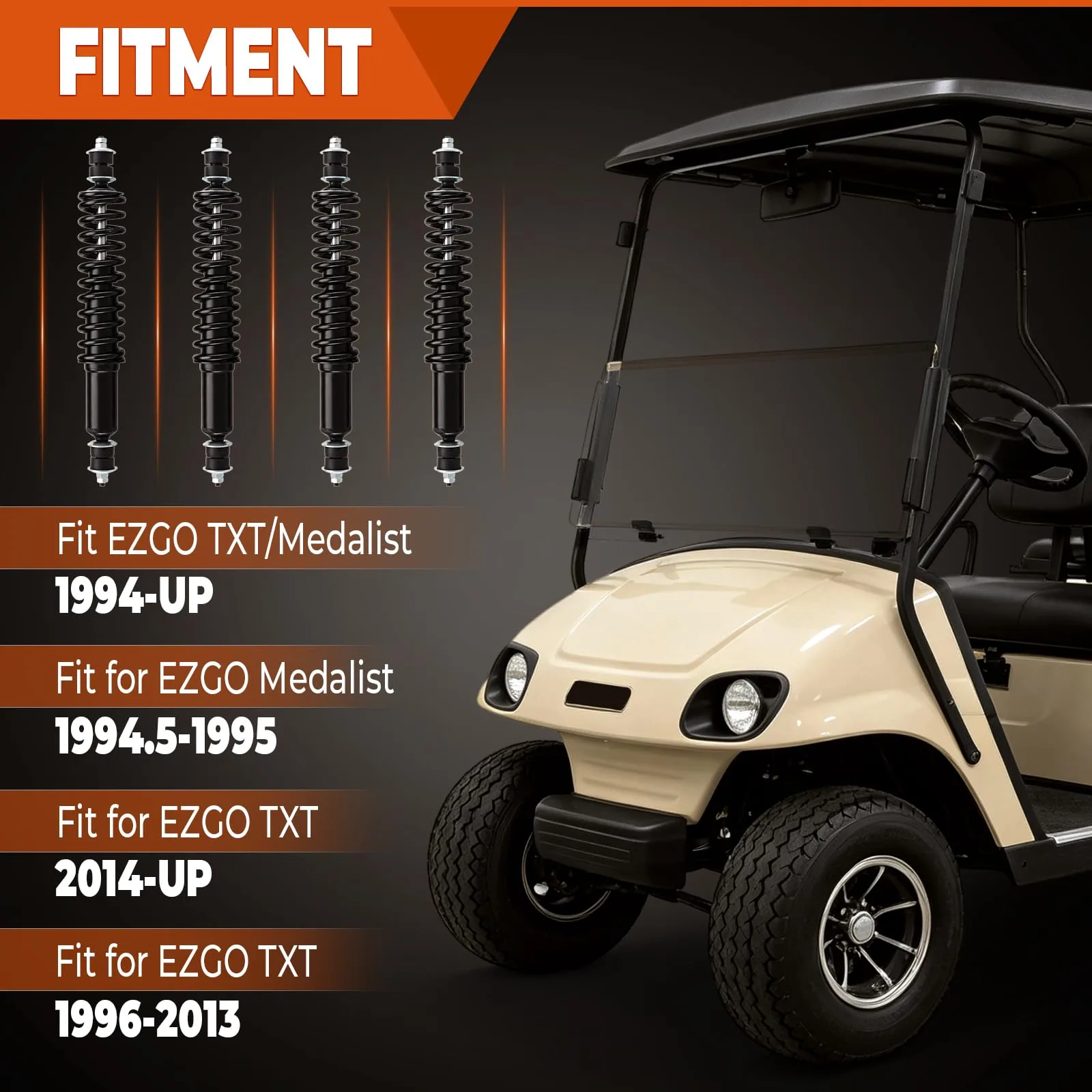 Abliseoum Heavy-Duty Shocks for E-Z-GO TXT & Medalist image 2