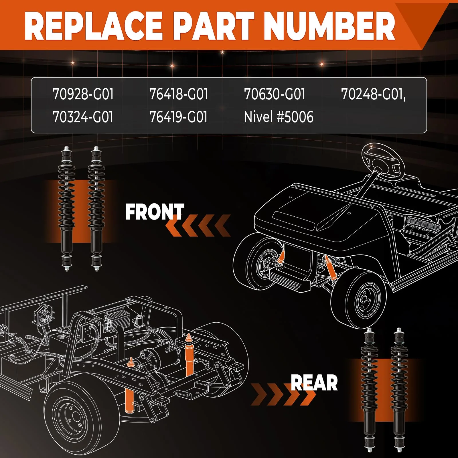 Abliseoum Heavy-Duty Shocks for E-Z-GO TXT & Medalist image 3
