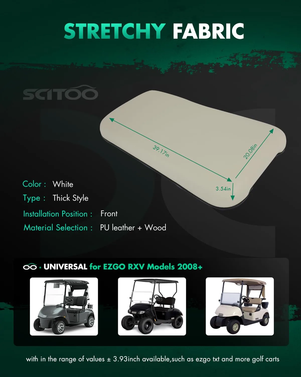 SCITOO Front Seat Cushion for E-Z-GO RXV (MPN 175567-5206-1711120511) image 2