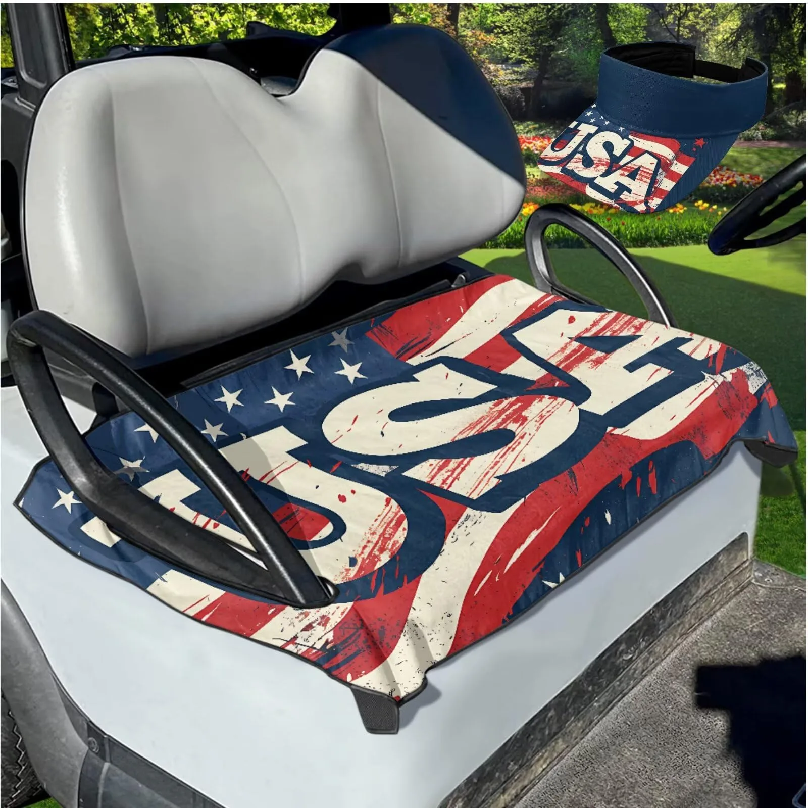 Yewattles Golf Cart Seat Cover for Club Car 2-Seater Carts
