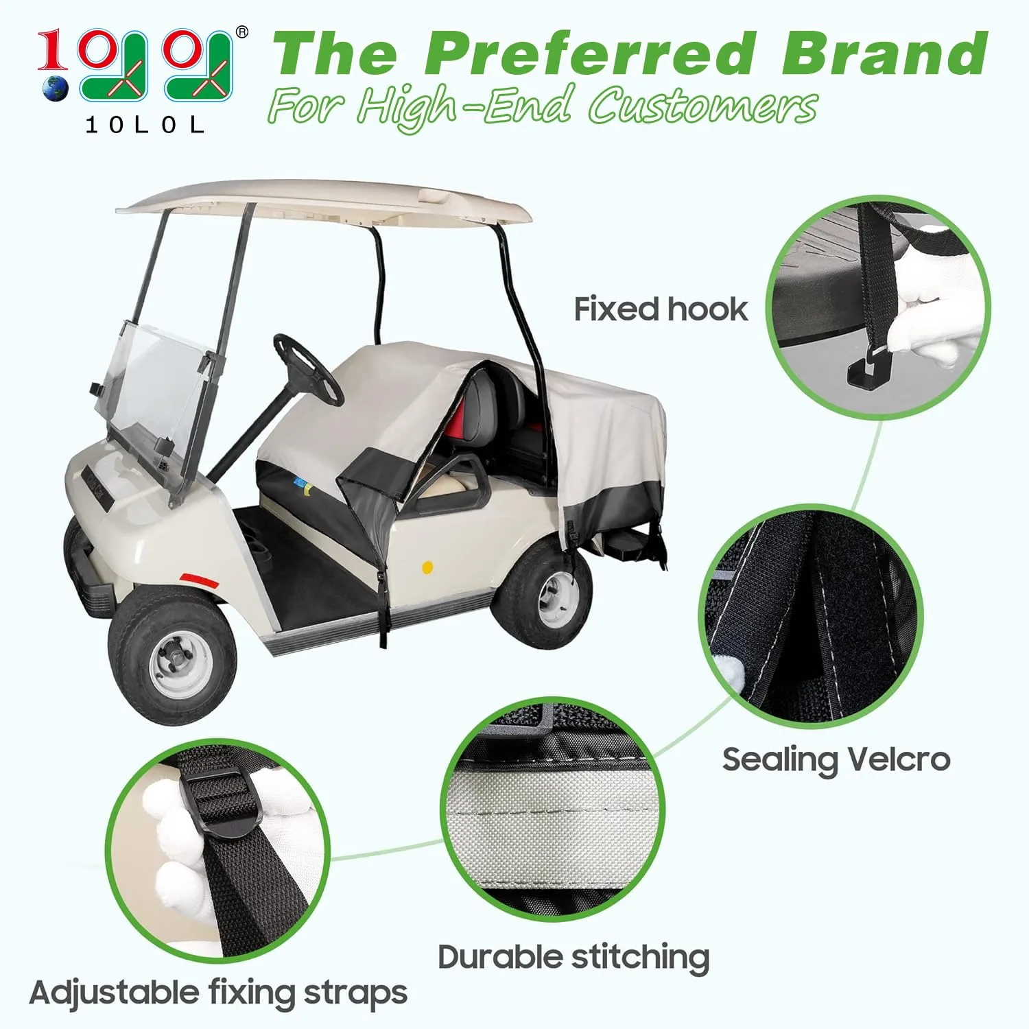 10L0L F63-D Golf Cart Seat Cover for 2+2 Carts image 2
