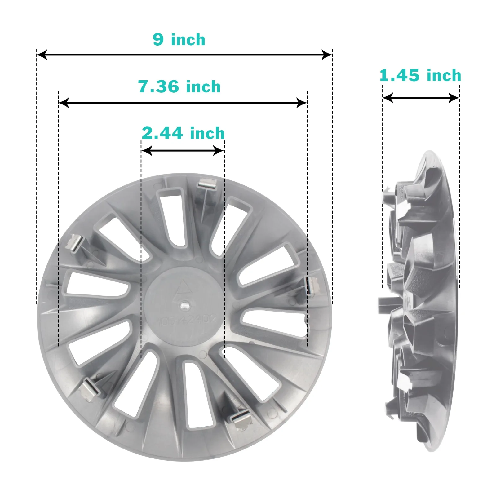 KAKABAS 8-Inch Golf Cart Wheel Hub Caps, Set of 4 image 2